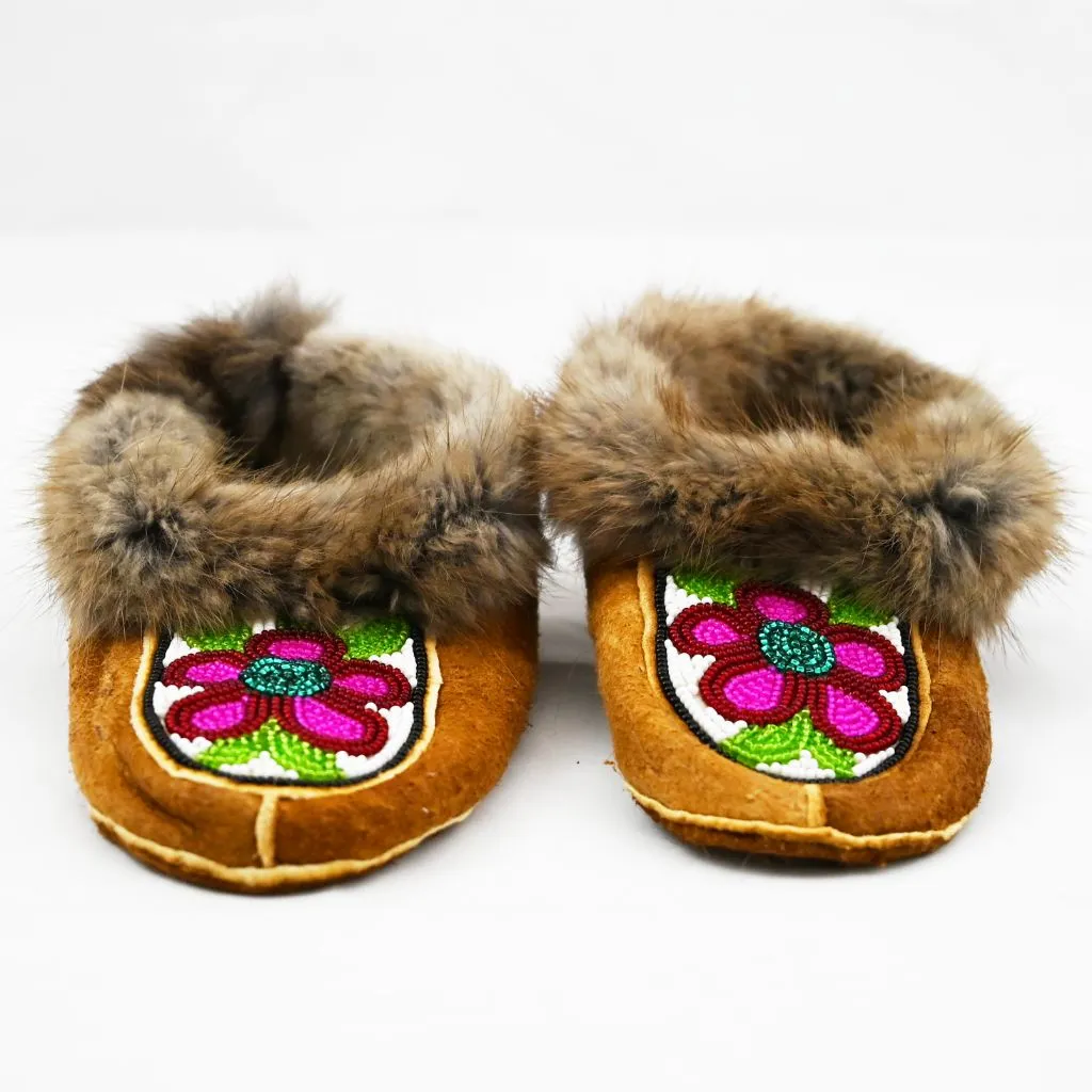 Beaded Muskrat Moccasins