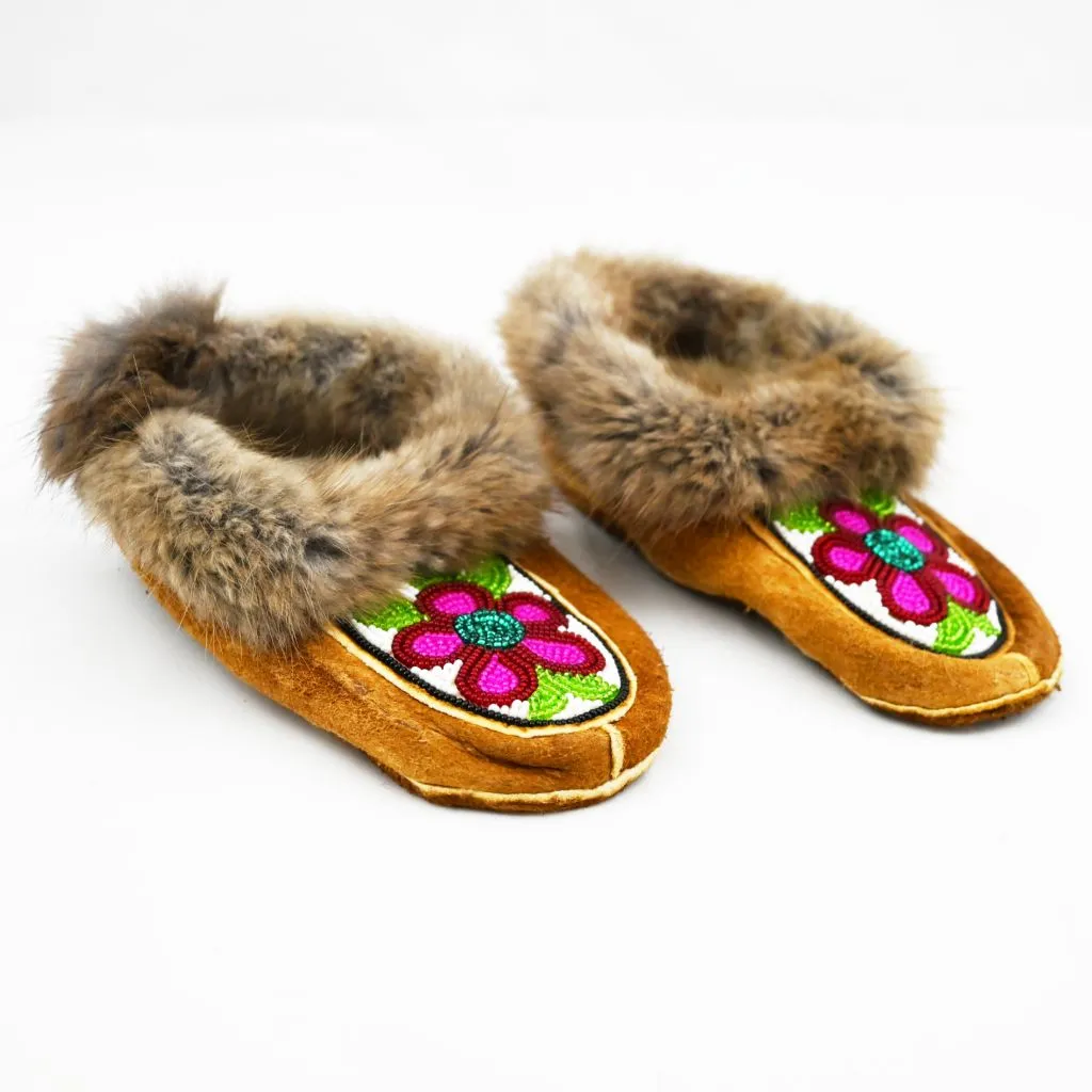 Beaded Muskrat Moccasins