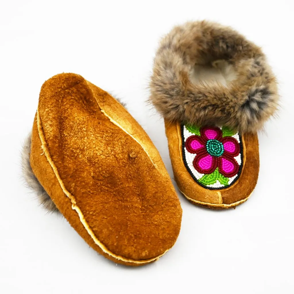 Beaded Muskrat Moccasins