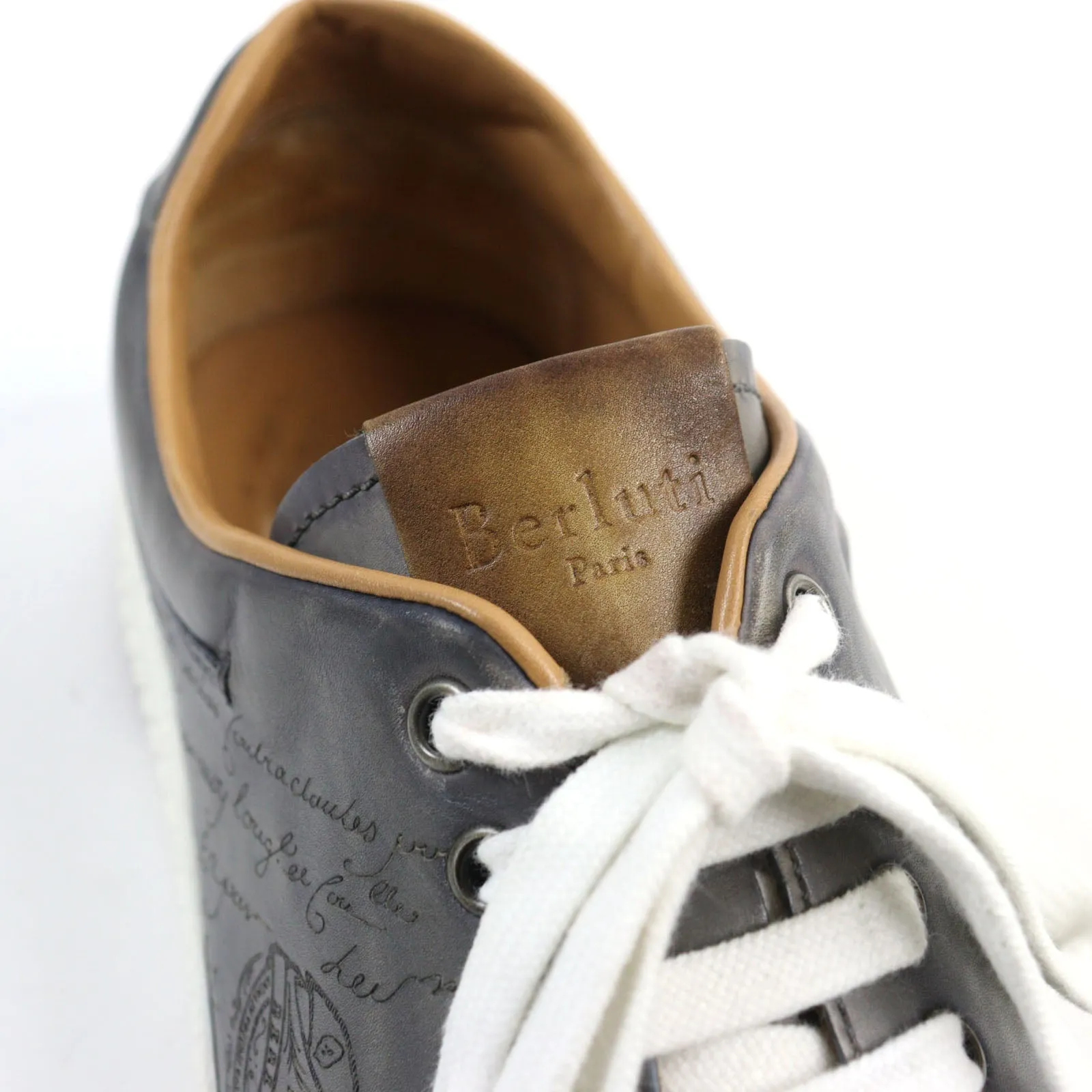 Berluti Scritto Leather Sneakers Gray 8