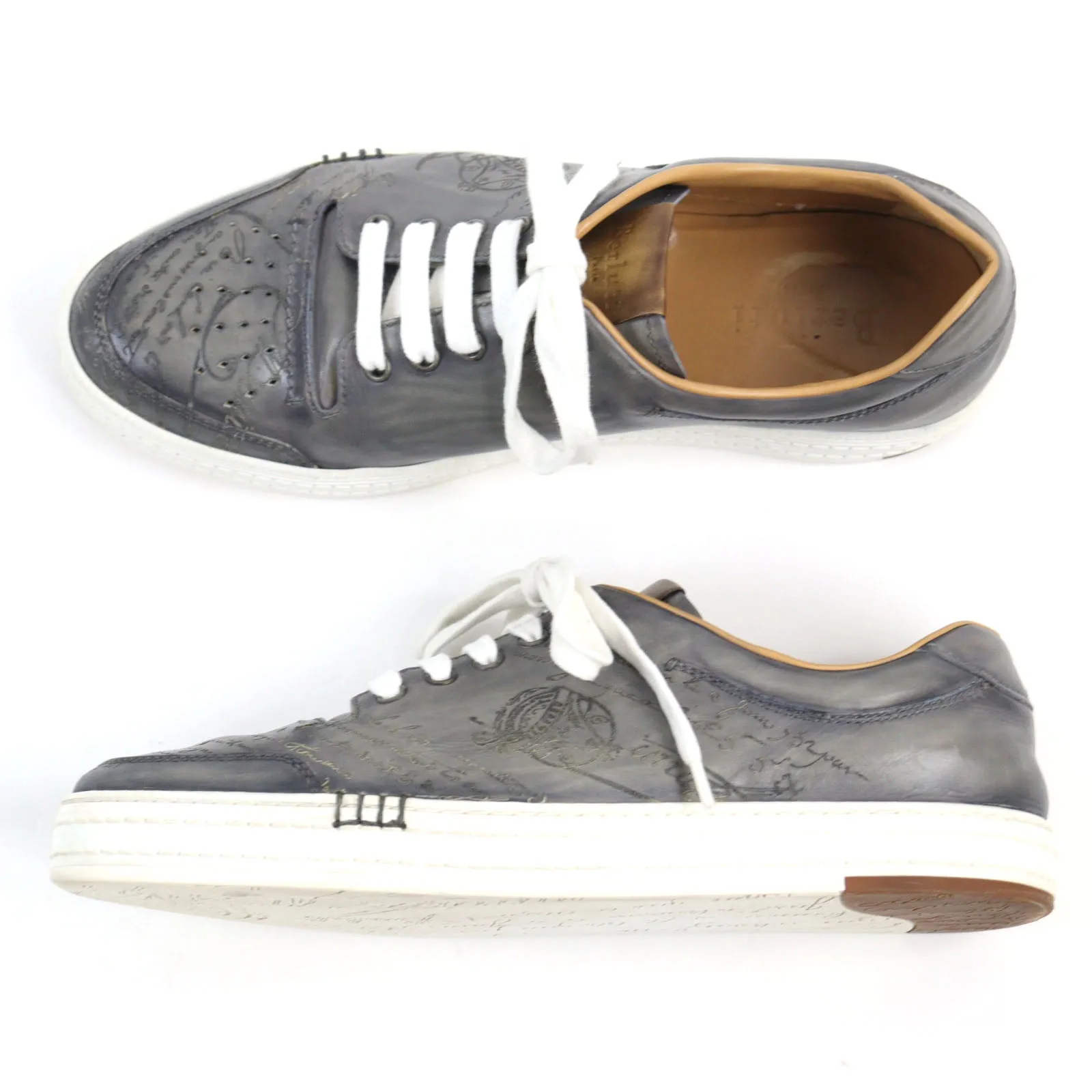 Berluti Scritto Leather Sneakers Gray 8