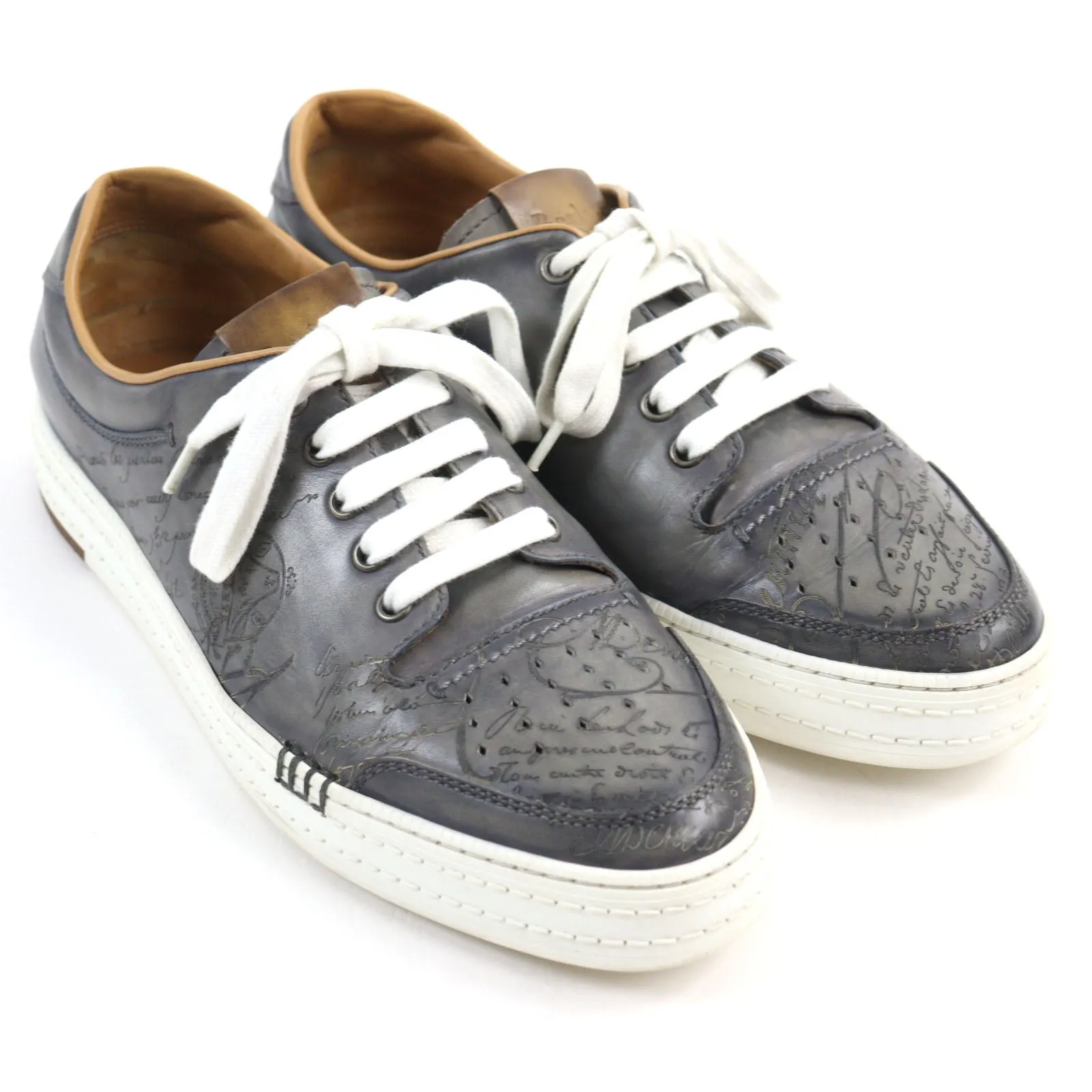 Berluti Scritto Leather Sneakers Gray 8