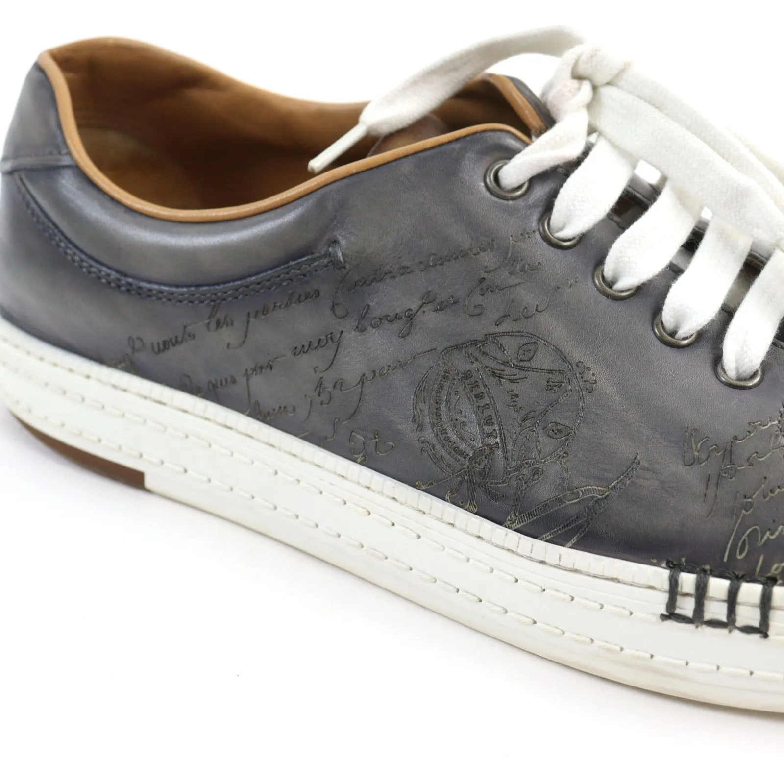 Berluti Scritto Leather Sneakers Gray 8