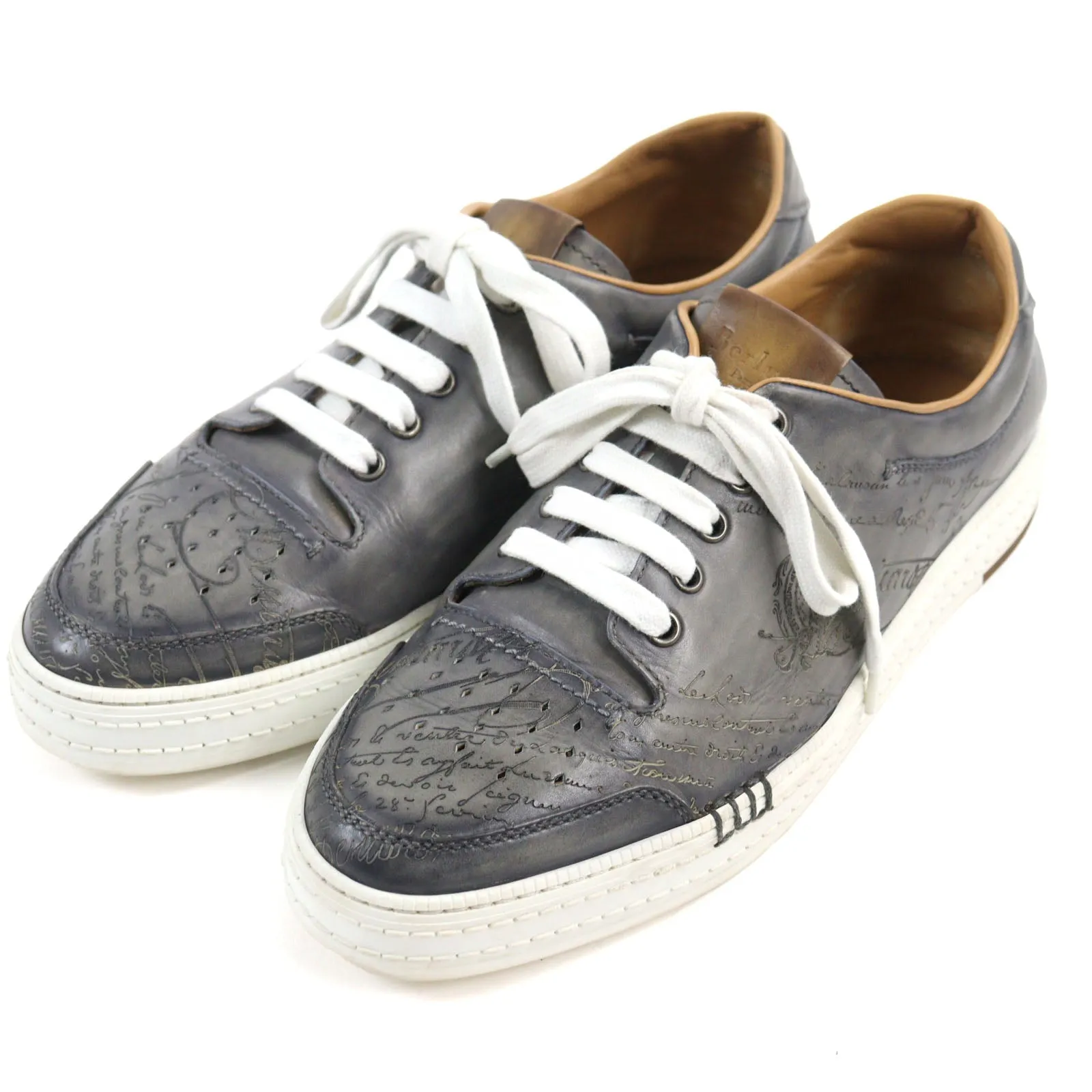 Berluti Scritto Leather Sneakers Gray 8