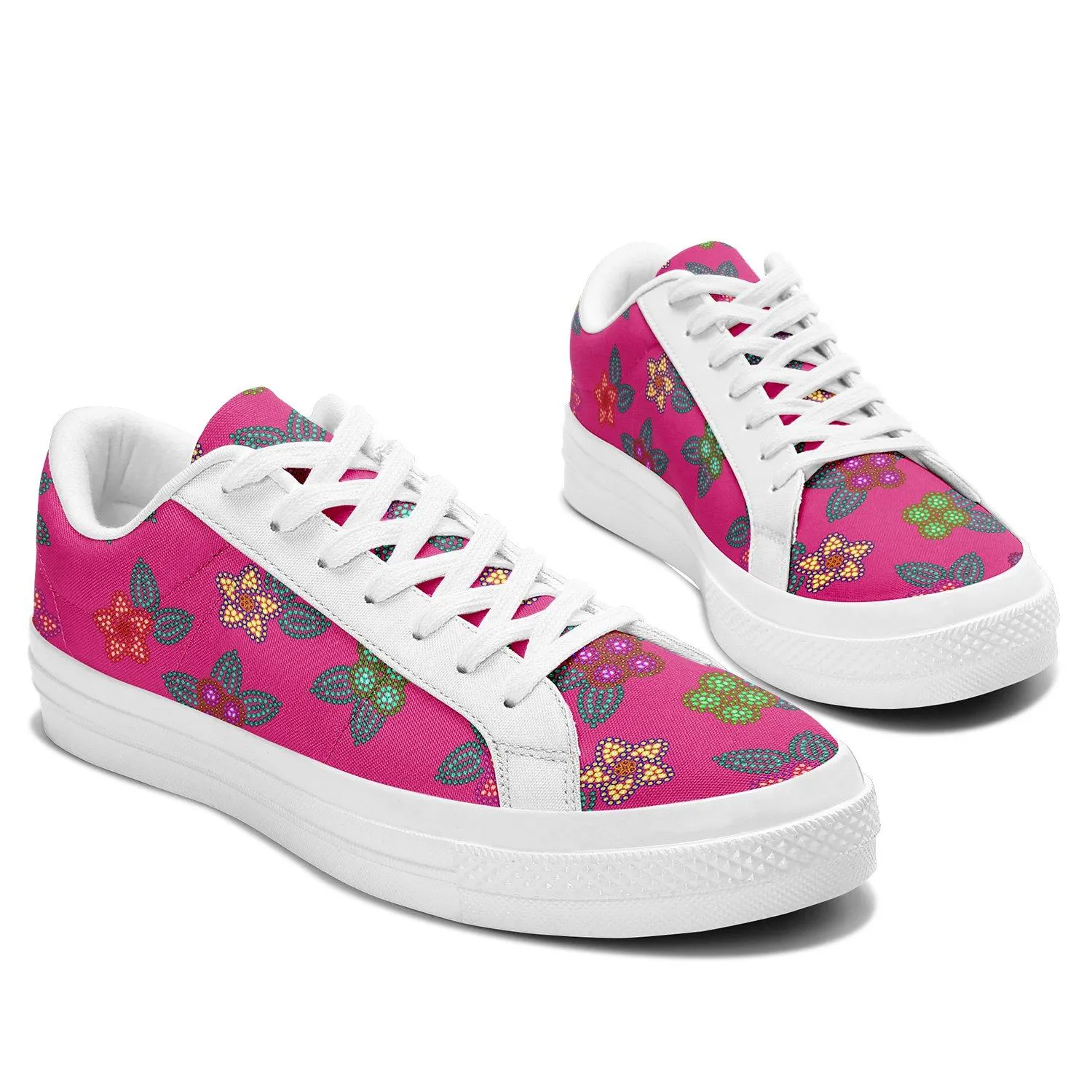 Berry Flowers Aapisi Low Top Canvas Shoes White Sole