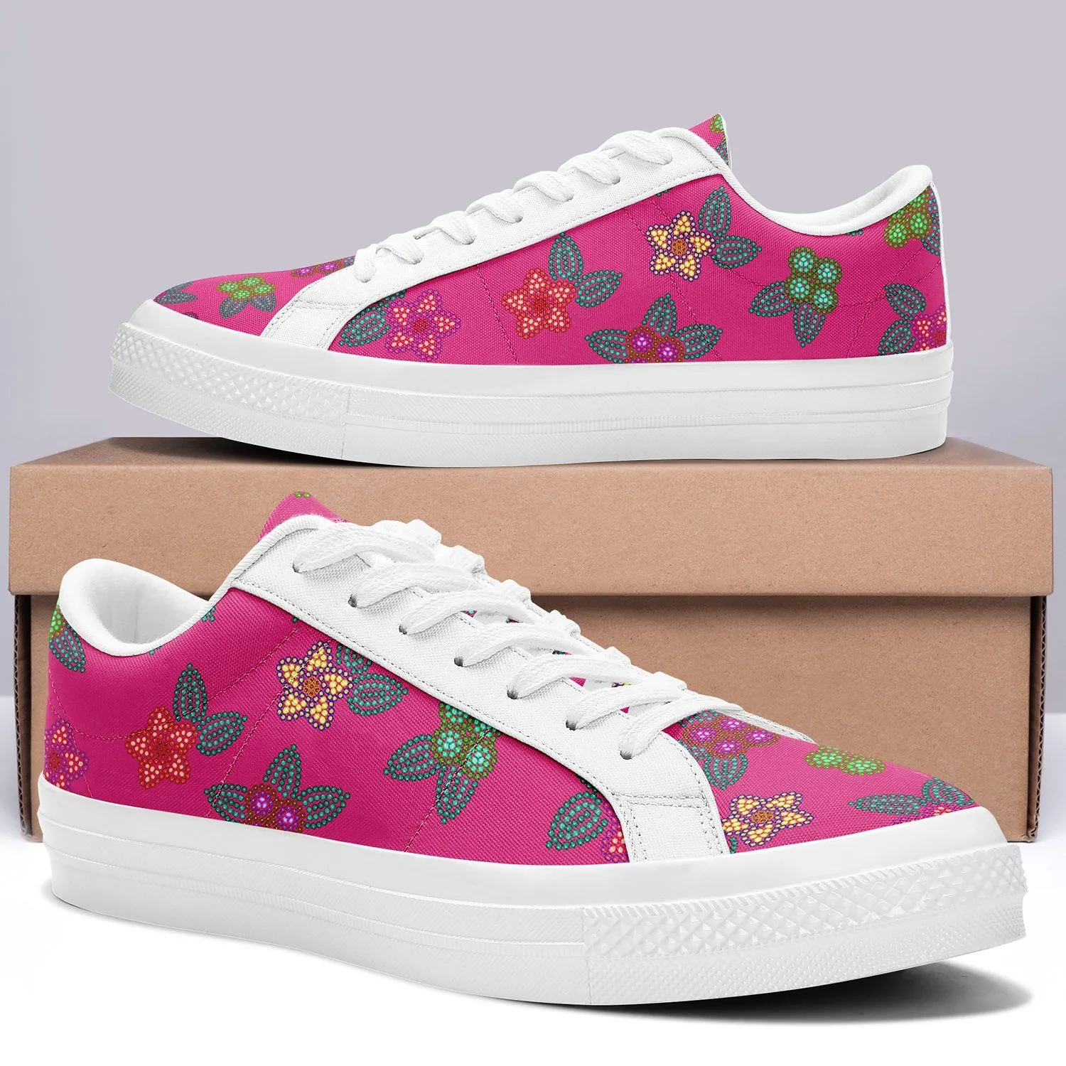 Berry Flowers Aapisi Low Top Canvas Shoes White Sole