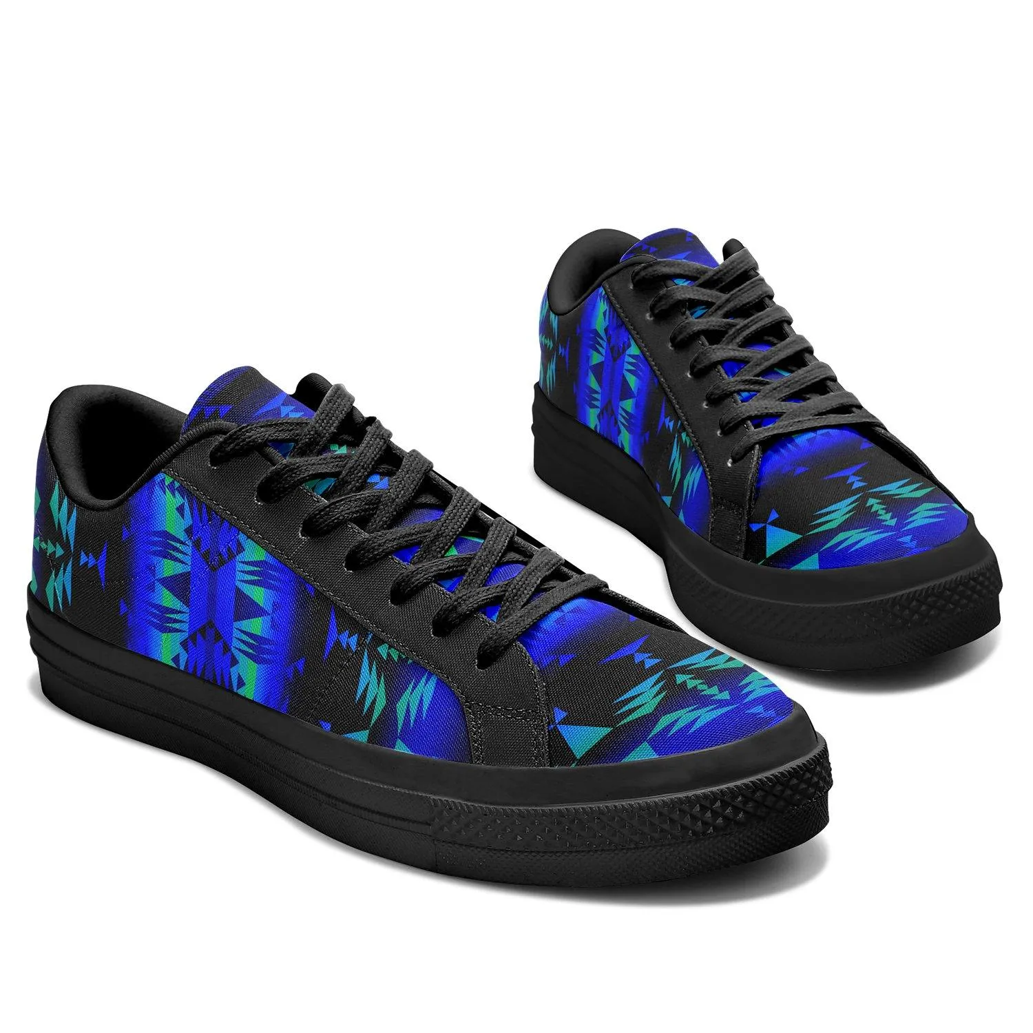 Between the Blue Ridge Mountains Aapisi Low Top Canvas Shoes Black Sole