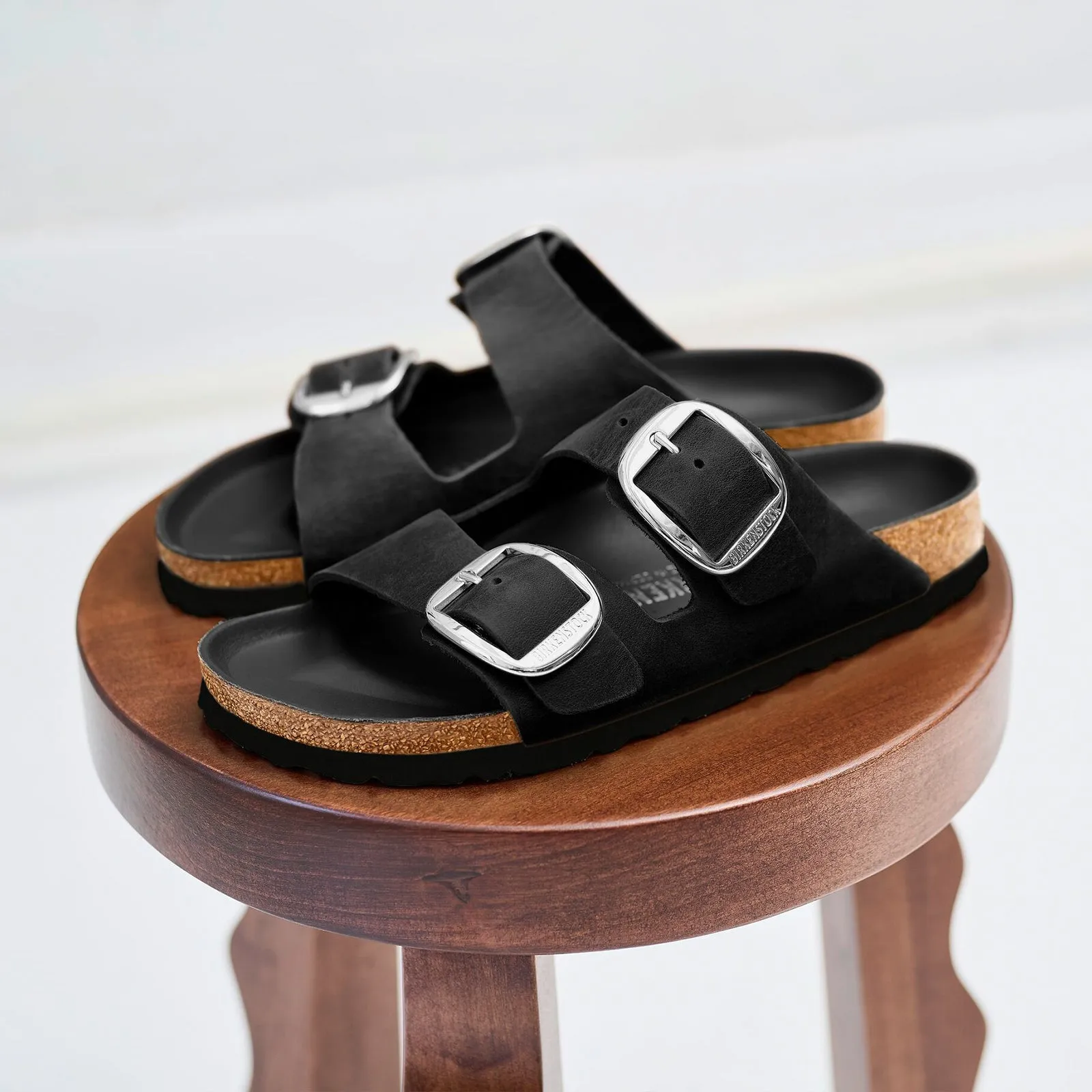 Birkenstock Arizona Big Buckle Slide Sandal (Women) - Black Oiled Leather