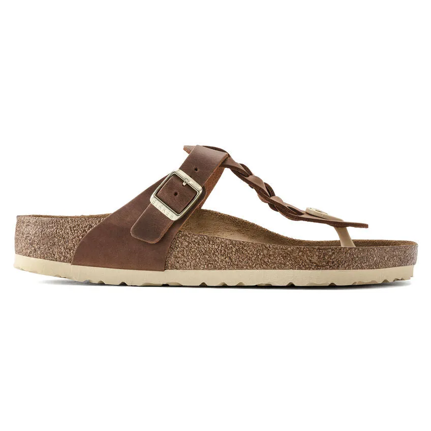 Birkenstock Gizeh Braid Cognac Oiled Leather Women's