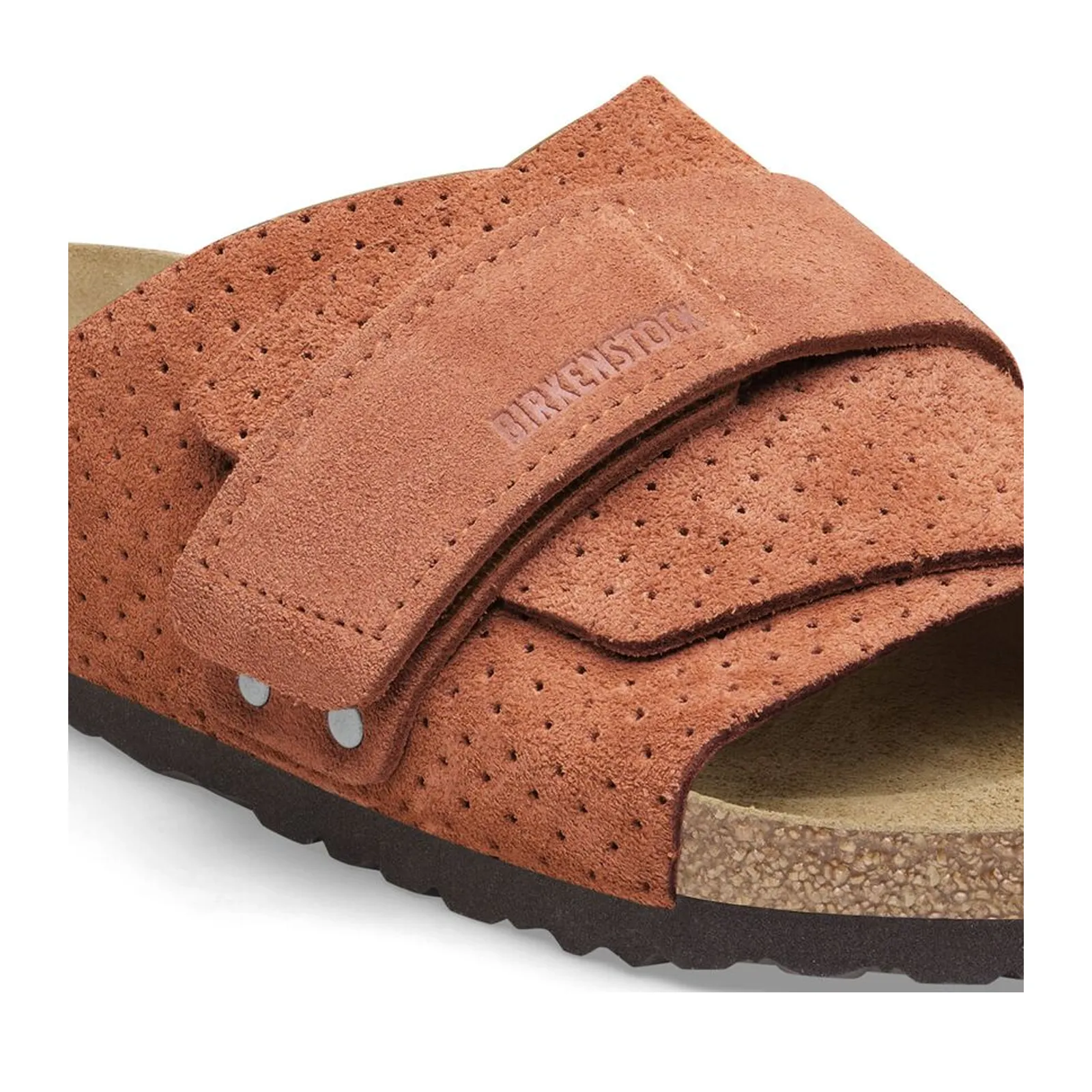 Birkenstock Kyoto Narrow Slide Sandal (Women) - Dotted Burnt Orange Suede