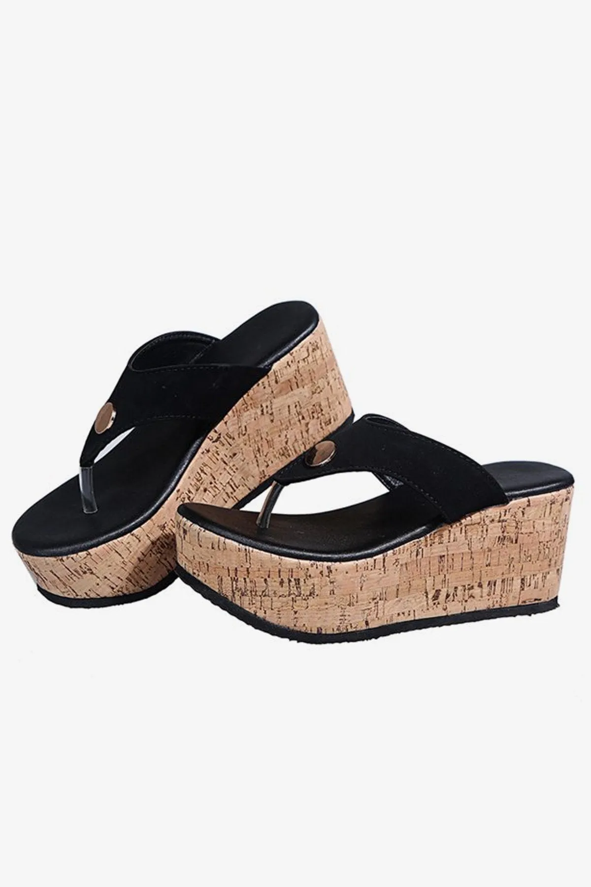 Black Thick-Bottom Flip Flops - S22 - WFW0004