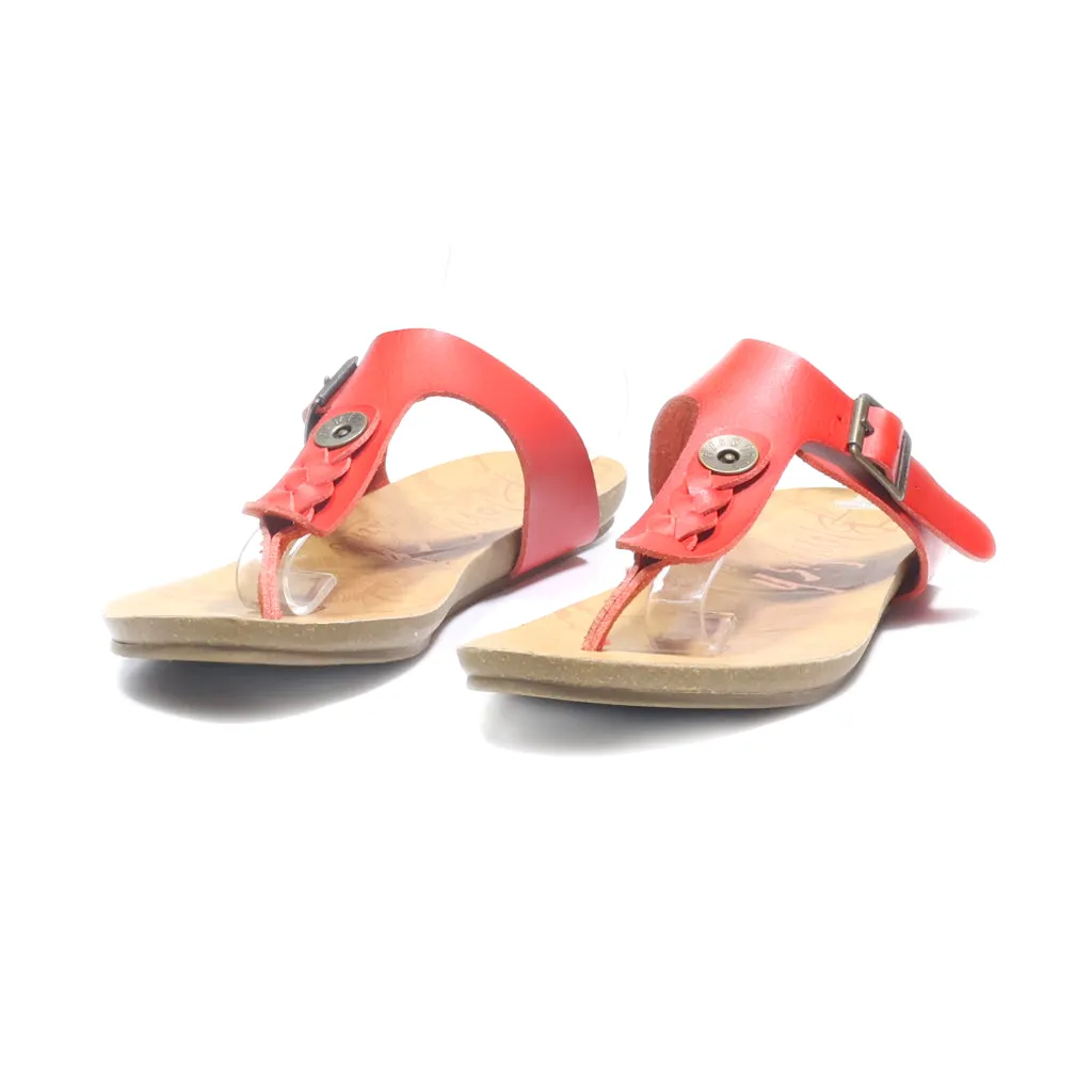 Blowfish Malibu Flat Sandals Leather Red Colour For Women