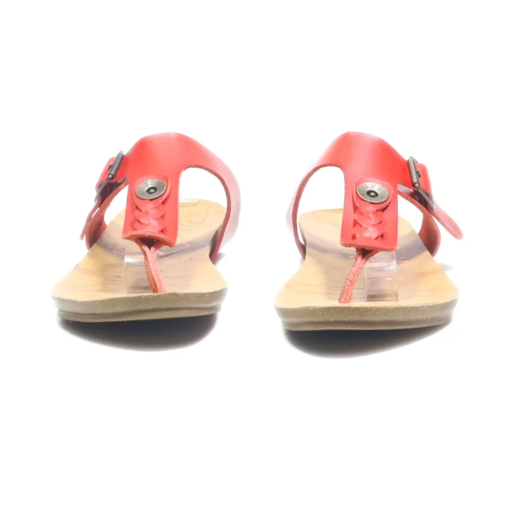 Blowfish Malibu Flat Sandals Leather Red Colour For Women