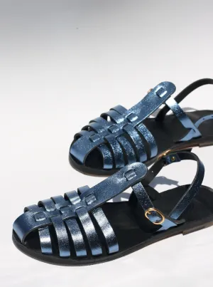 Blue Disco - Black Sole - Fisherman Sandals