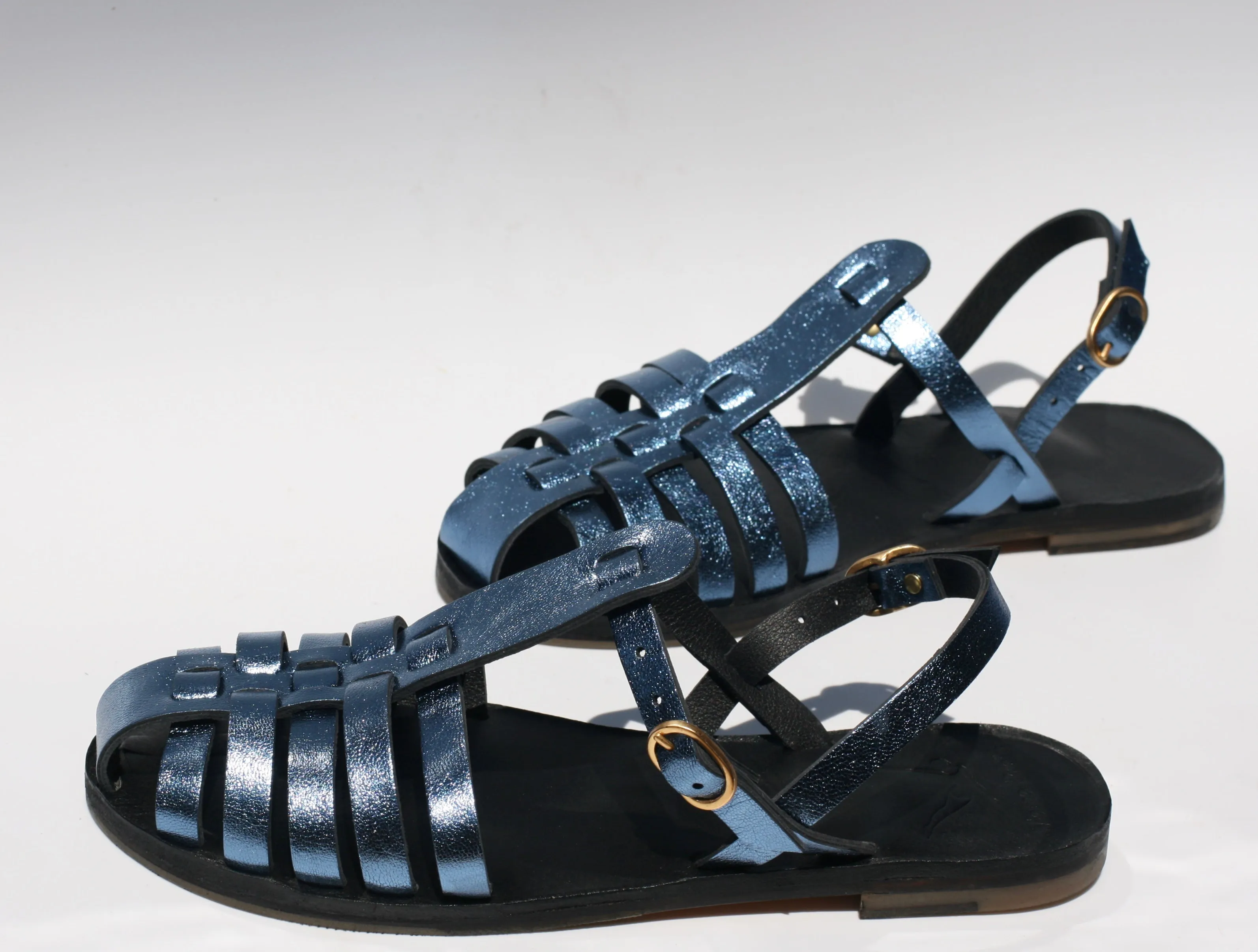 Blue Disco - Black Sole - Fisherman Sandals