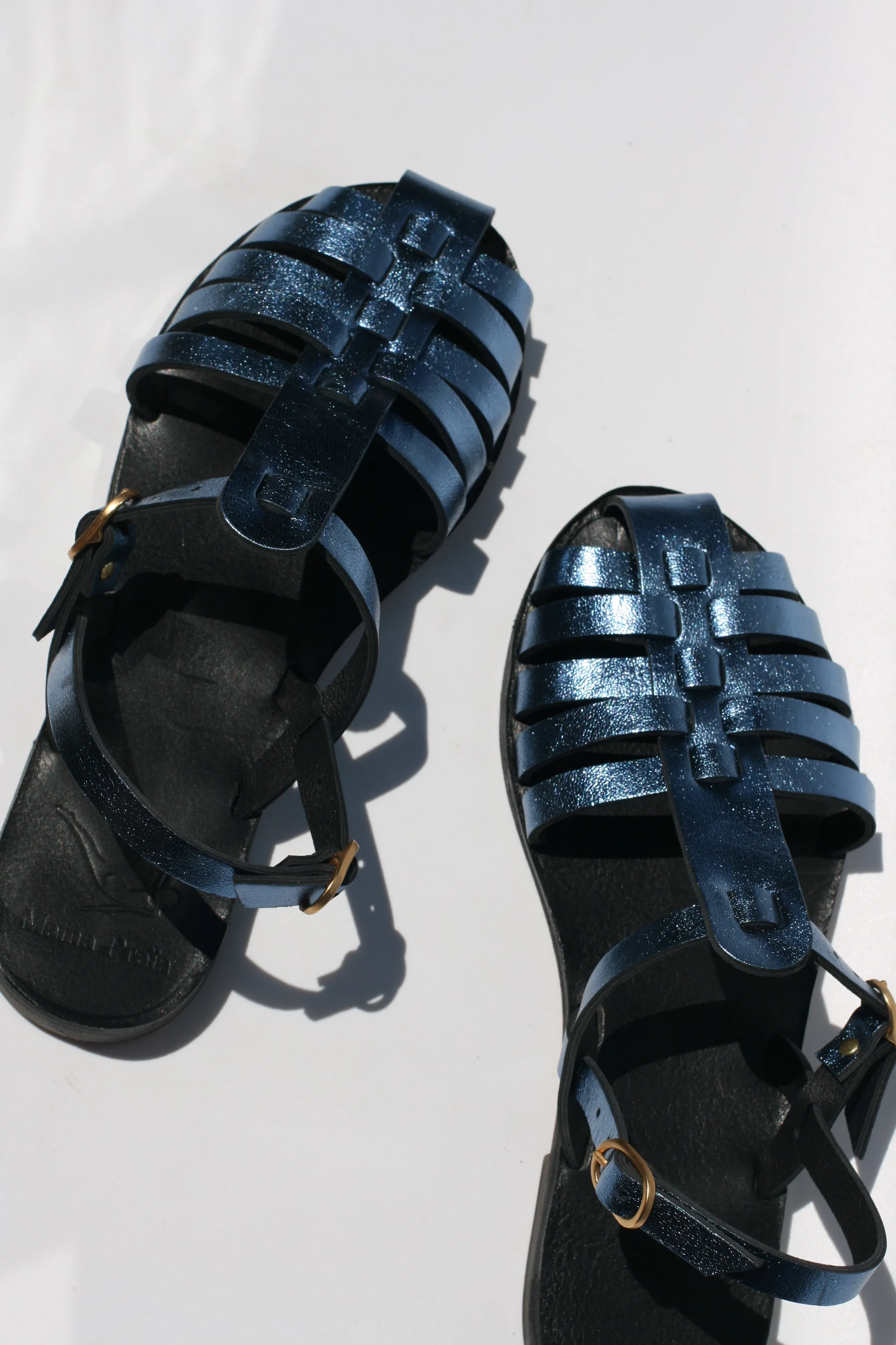 Blue Disco - Black Sole - Fisherman Sandals