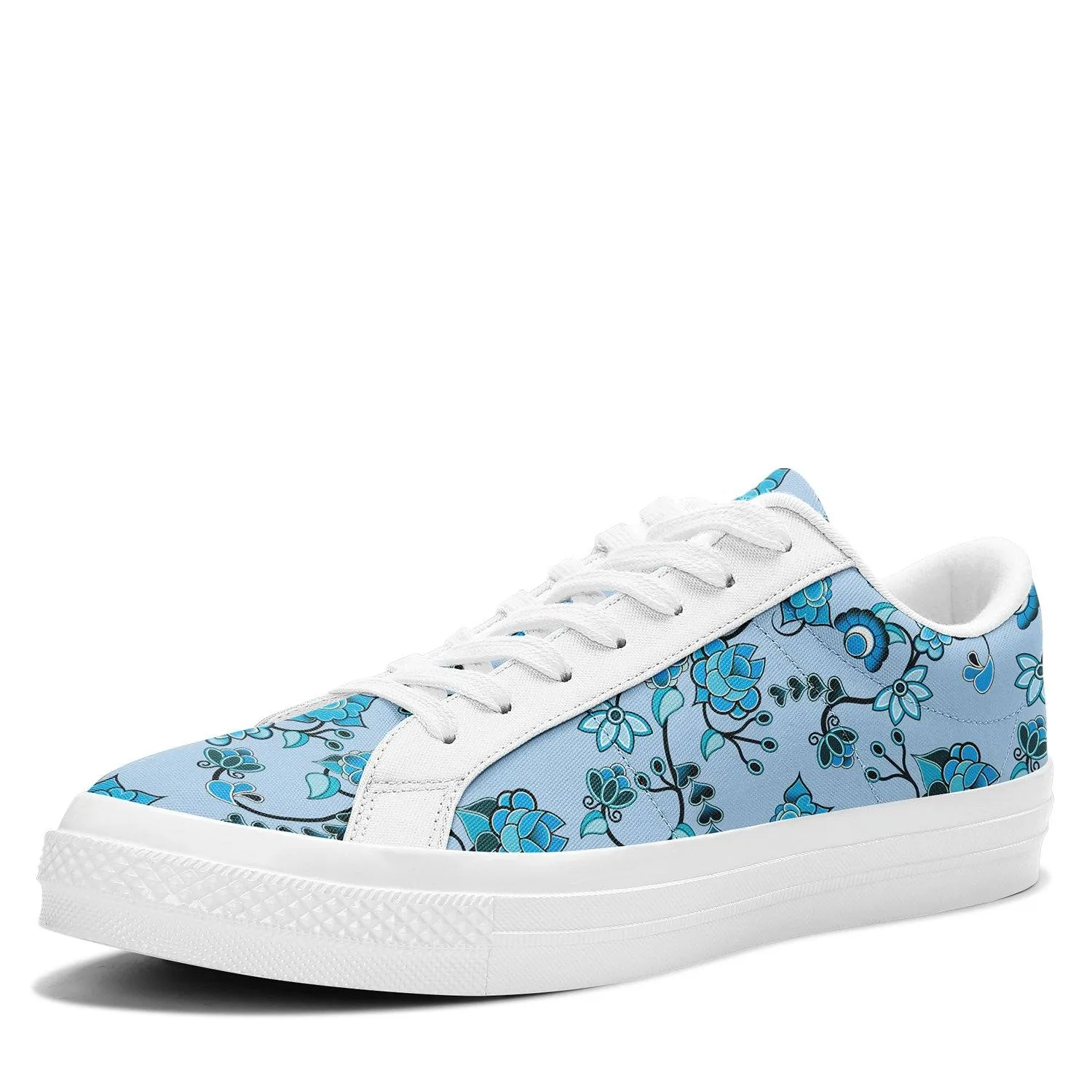 Blue Floral Amour Aapisi Low Top Canvas Shoes White Sole