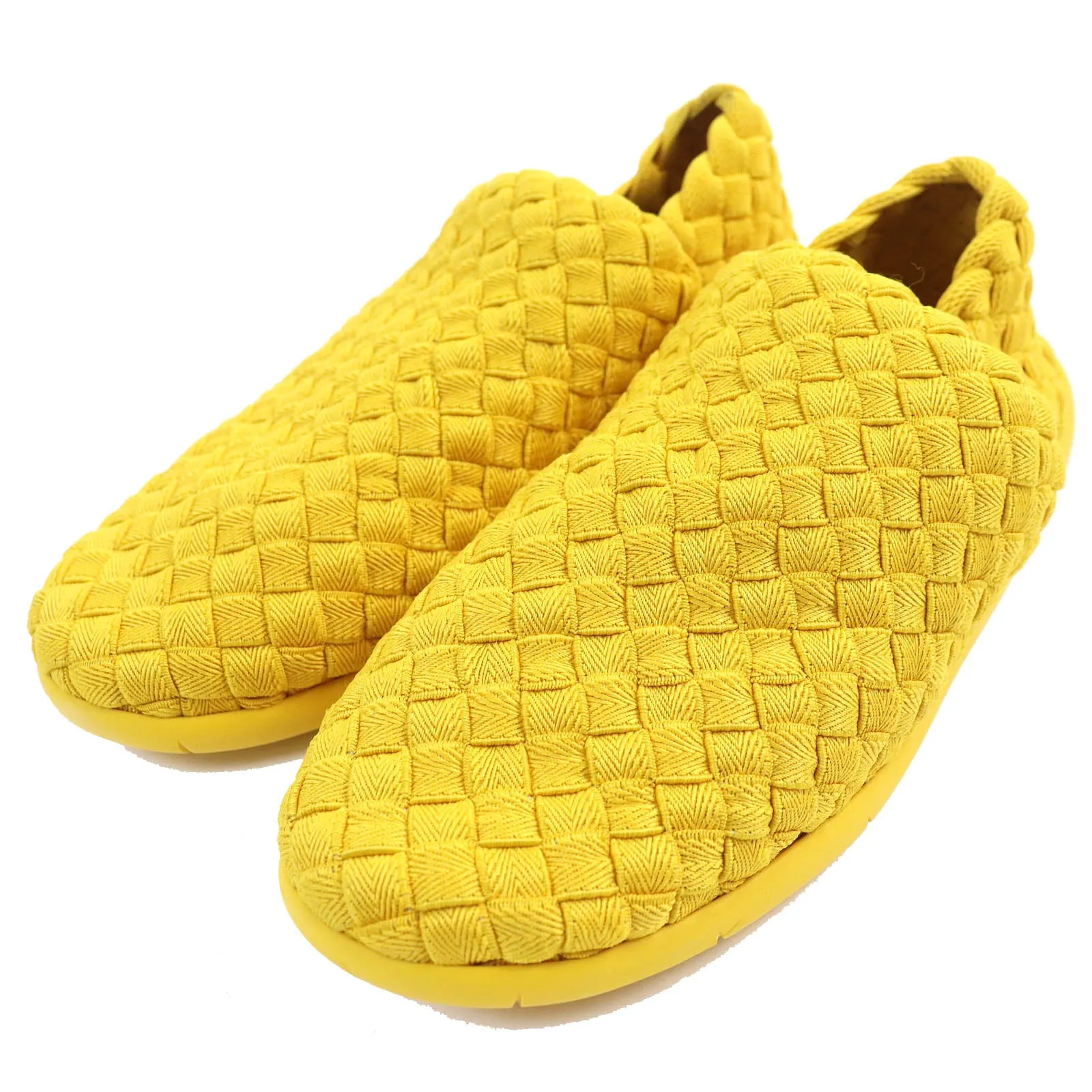 Bottega Veneta Intrecciato Knit Sneakers Yellow 41