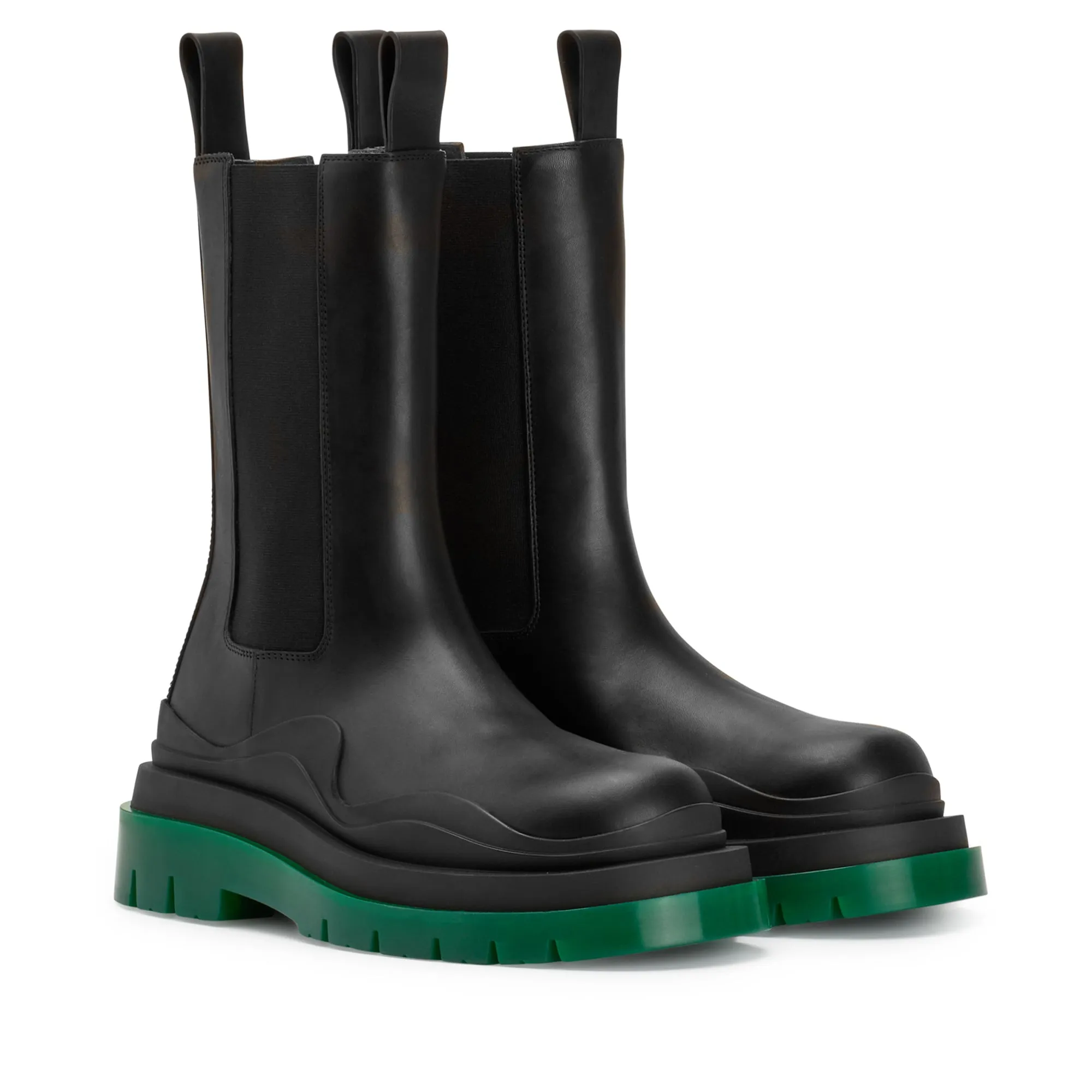 Bottega Veneta - Women's Tire Boots - (Black/Green)