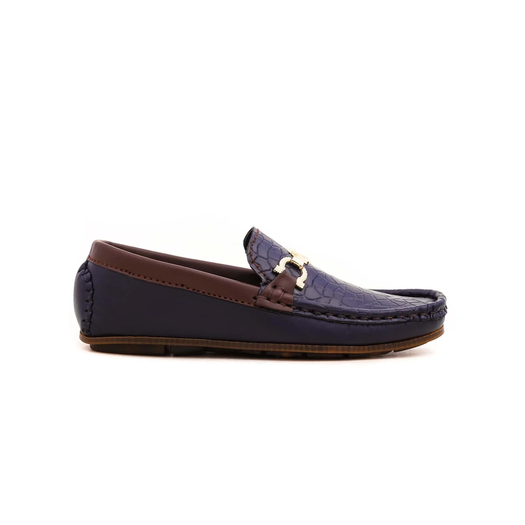 Boys Navy Formal Moccasin KD0402