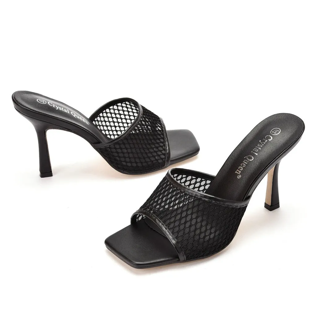 Breathable Fish Mouth Square Head High Heel Sandals