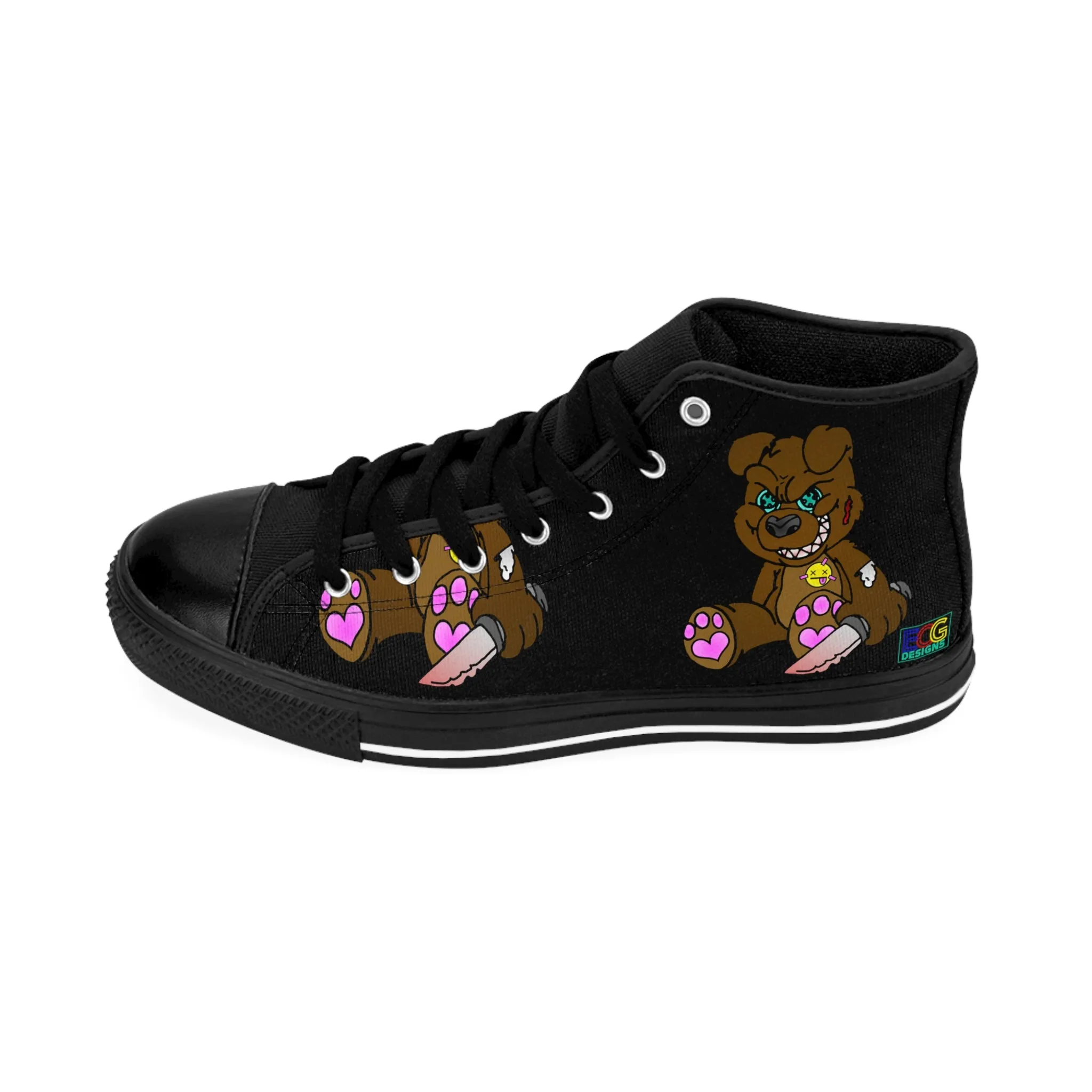 Brown Demon Bear Men's Classic Sneakers