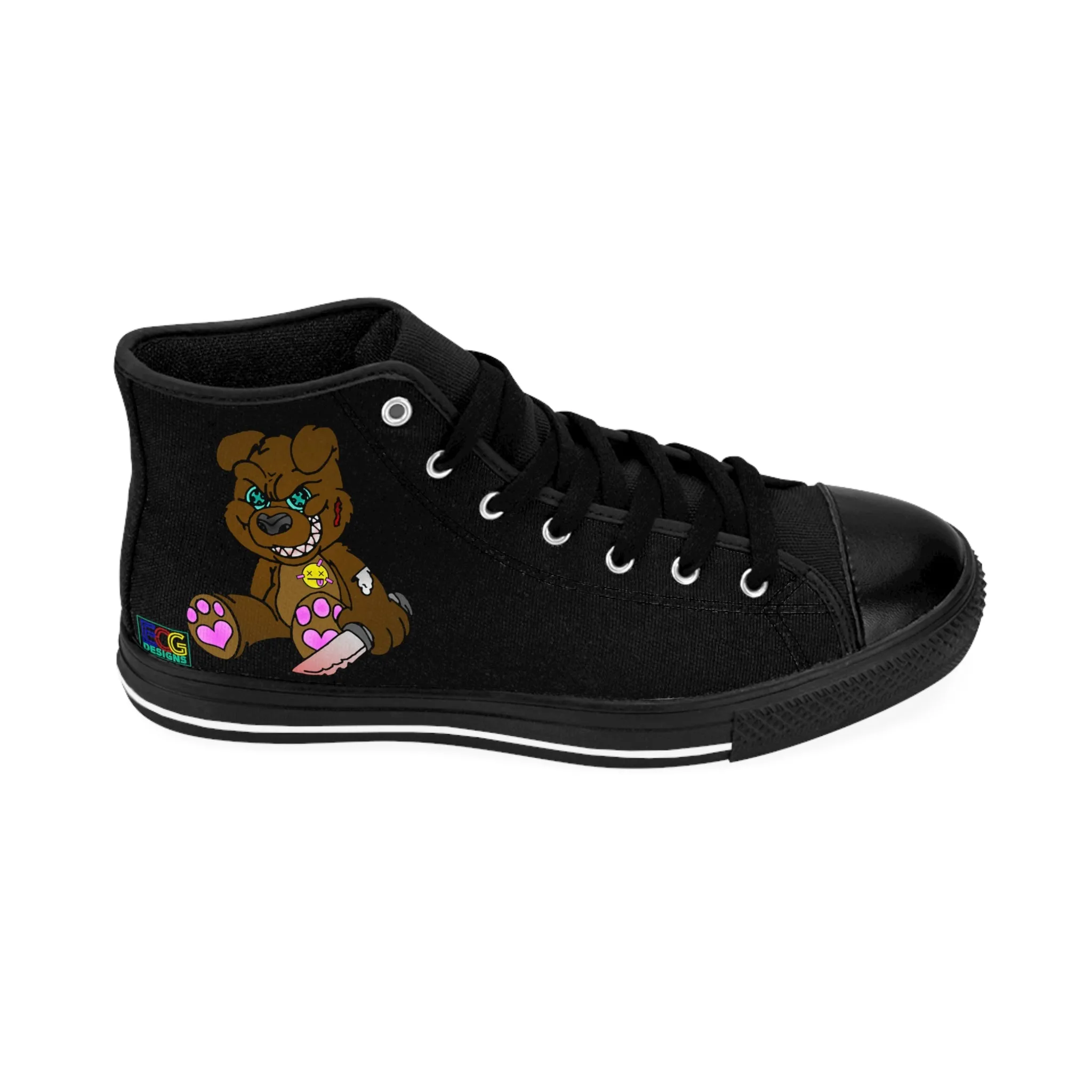 Brown Demon Bear Men's Classic Sneakers