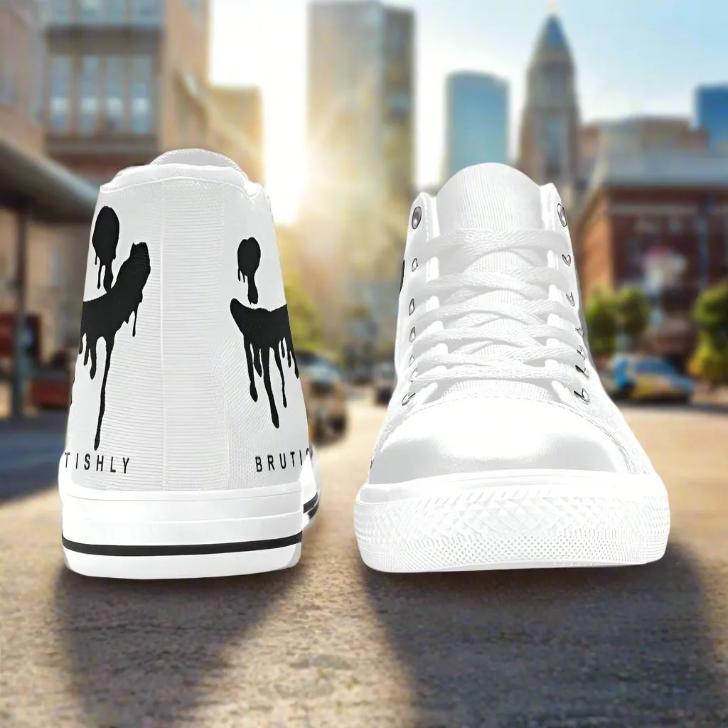 BRUTISHLY LOGO Women's Classic High Top Canvas Shoes