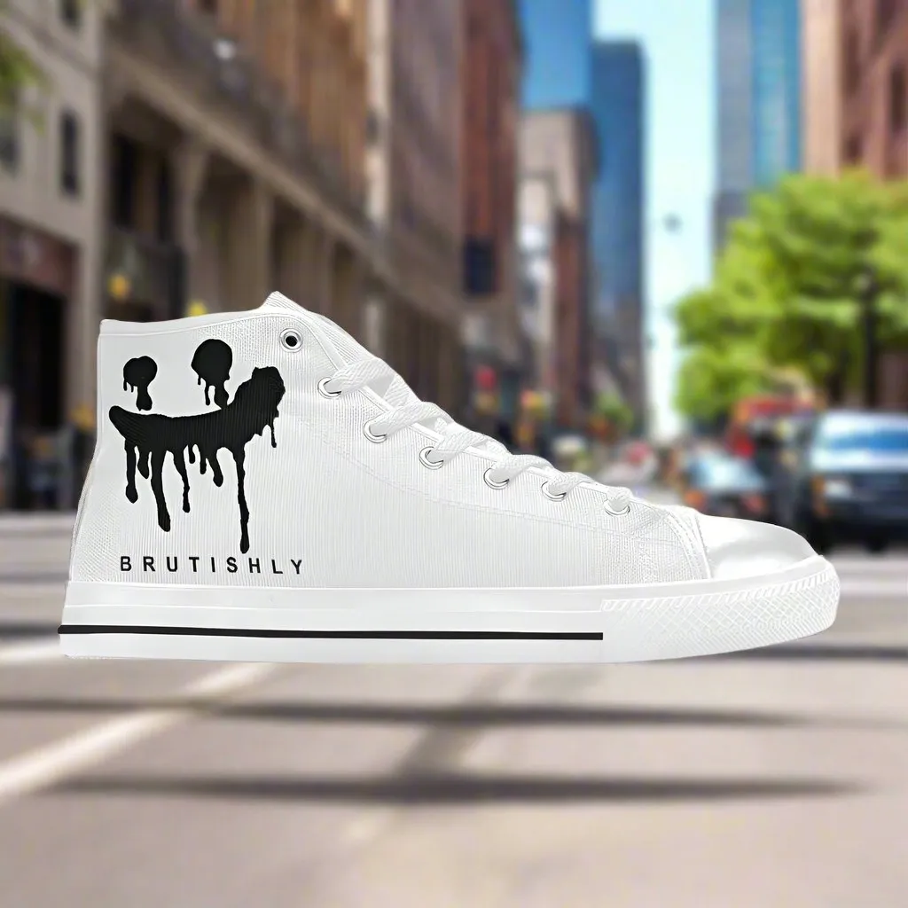 BRUTISHLY LOGO Women's Classic High Top Canvas Shoes