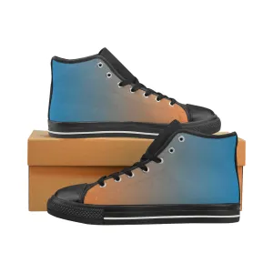 Buy Men's Bluish Orange Solids Print Canvas High Top Shoes at TFS