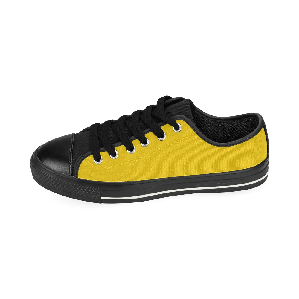 Buy Women Big Size Butter Yellow Solids Print Canvas Low Top Shoes at TFS