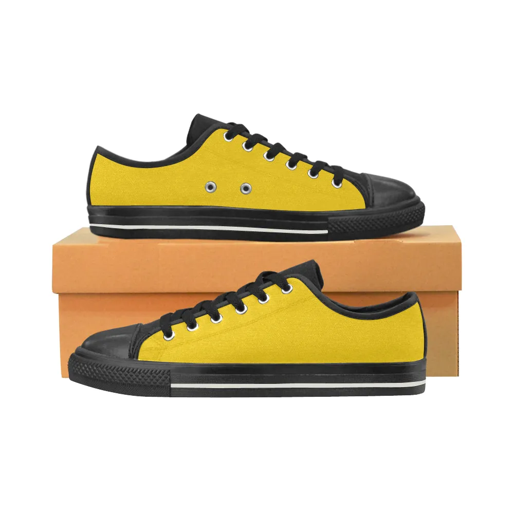 Buy Women Big Size Butter Yellow Solids Print Canvas Low Top Shoes at TFS