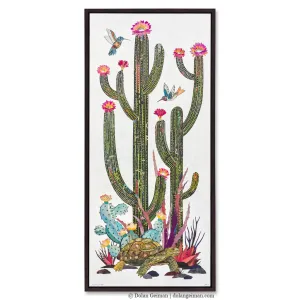 CACTUS COUNTRY (TORTOISE) canvas art print with float frame