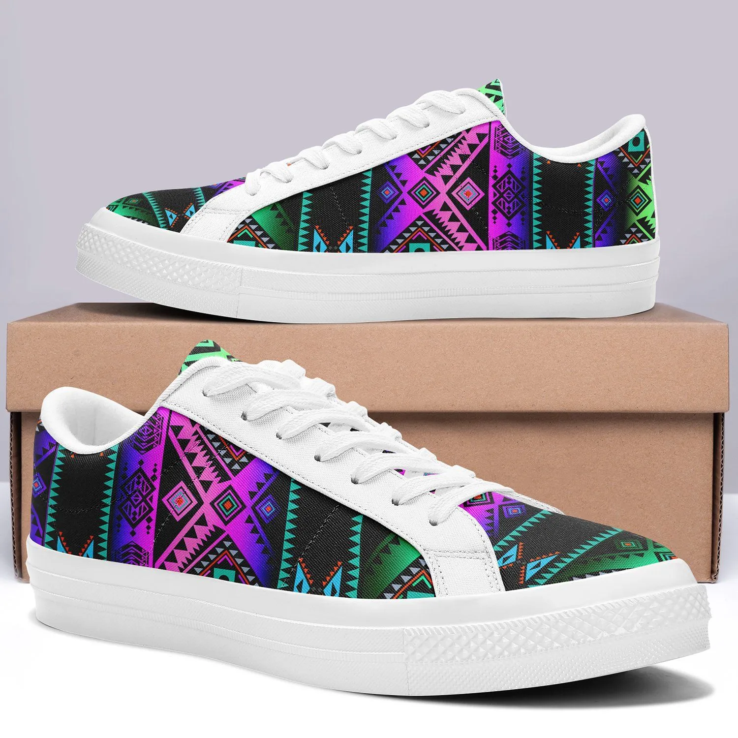 California Coast Sunrise Aapisi Low Top Canvas Shoes White Sole