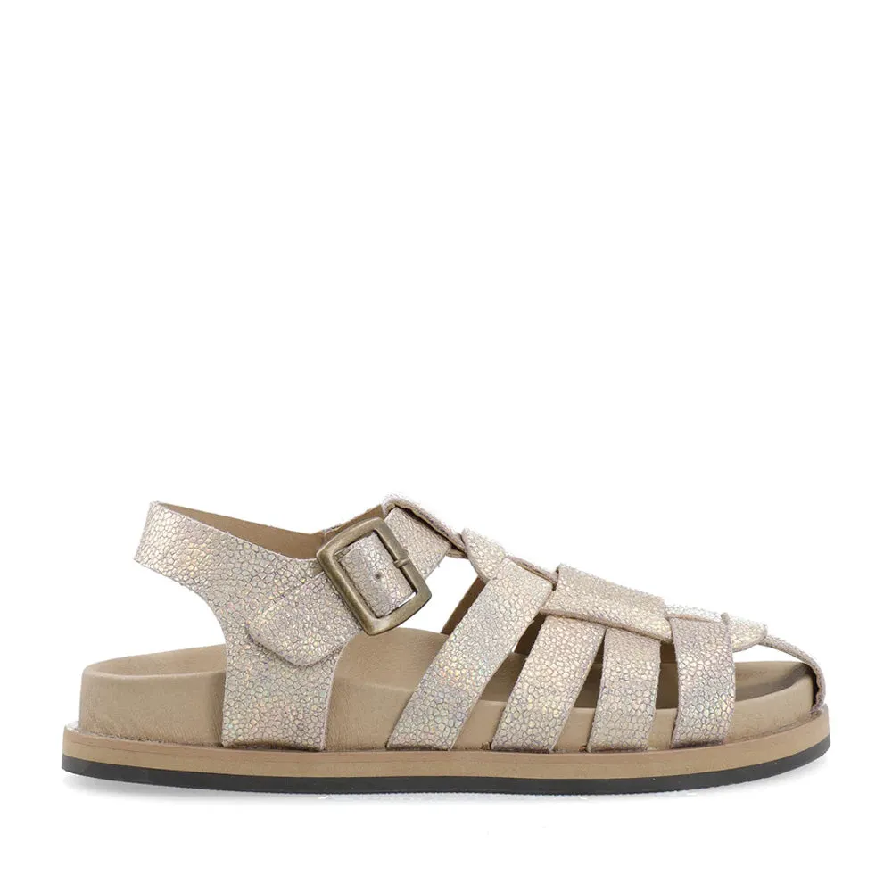 Casjenny Beige Leather Sandals