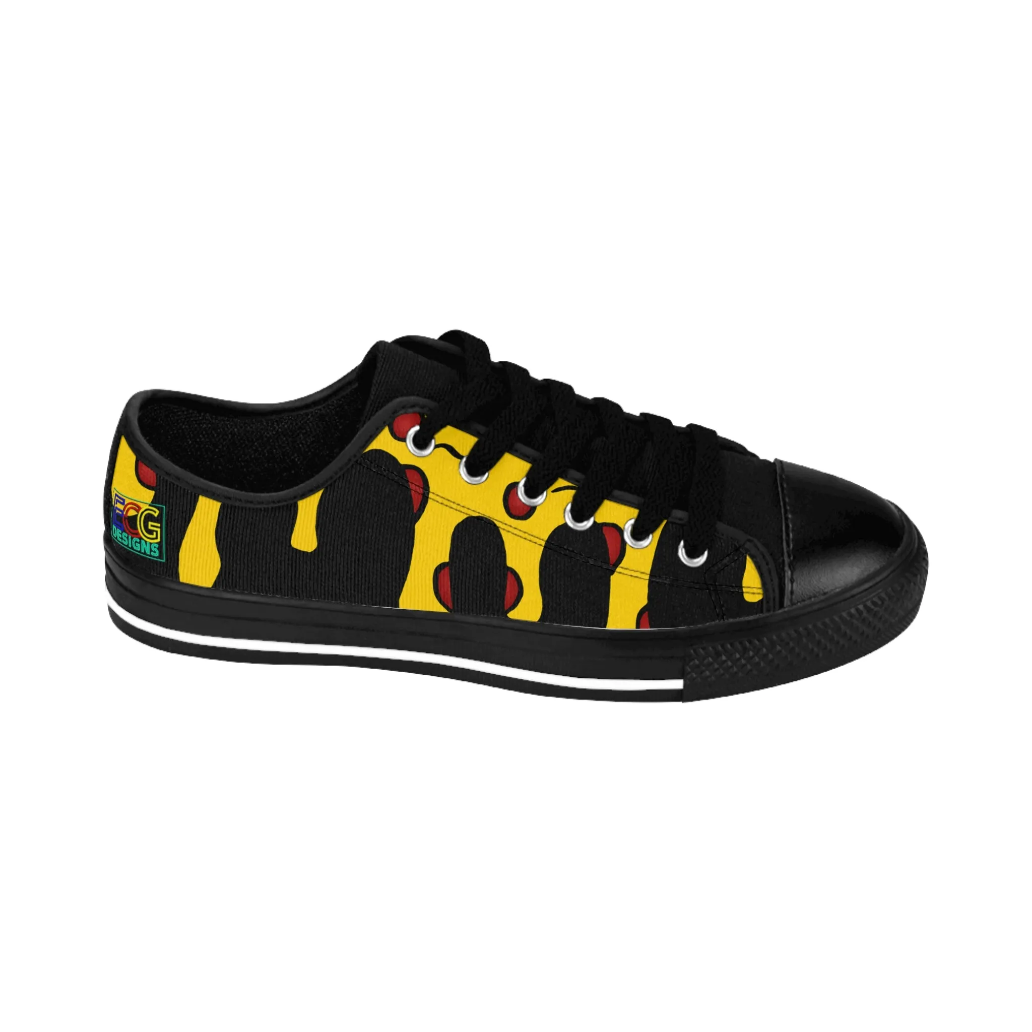 Cheesy Pizza Men's Sneakers (Black)