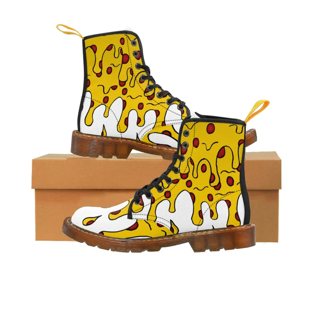 Cheesy Pizza Women's Canvas Boots