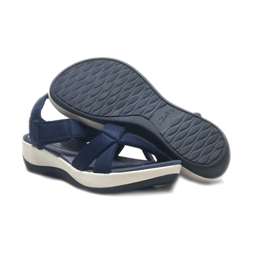 Clarks Platform Sandals Fabric Blue Colour For Women