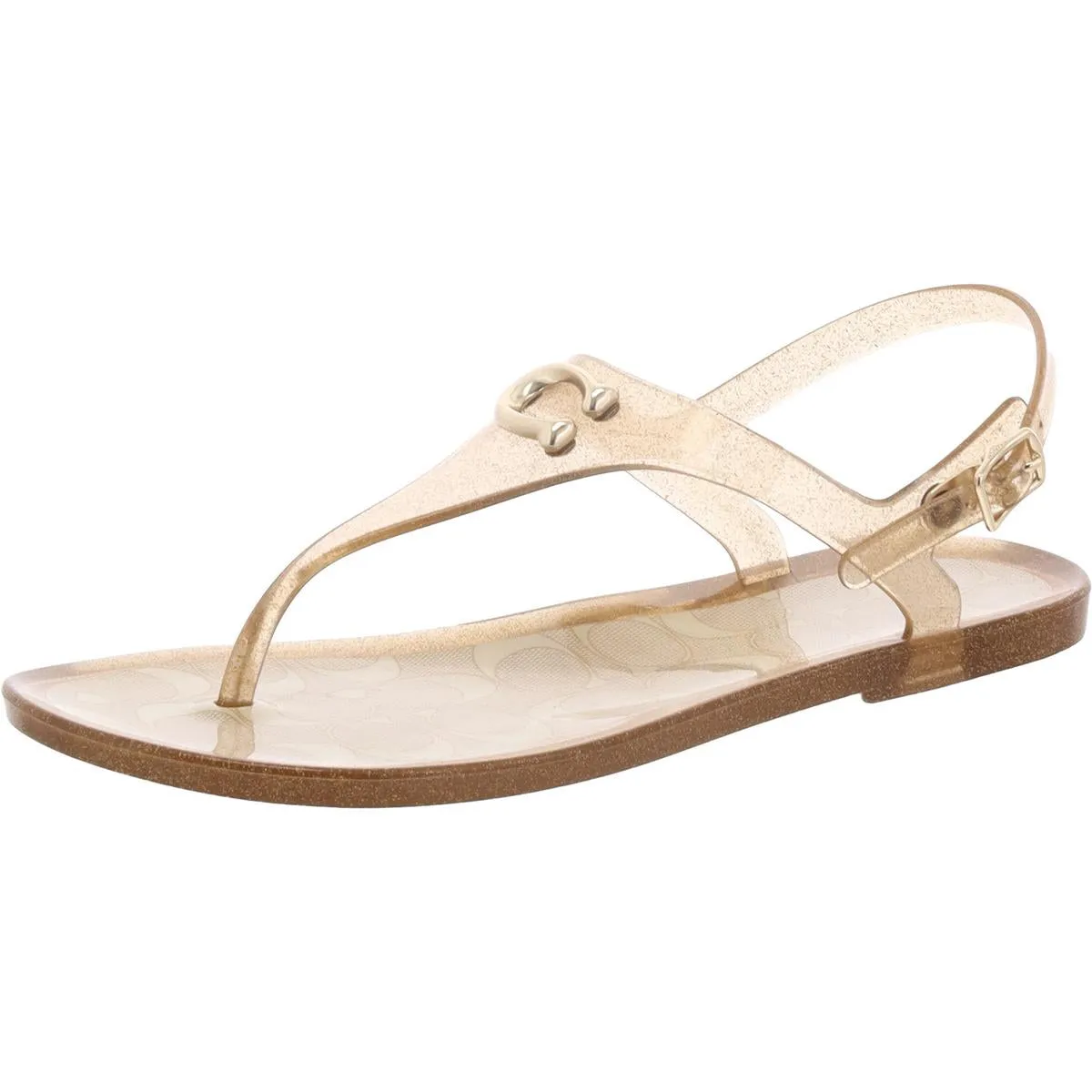 Coach Womens Natalee Jelly Logo Thong Sandals