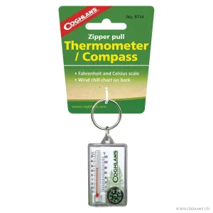 Coghlans Zipper Pull Thermometer/Compass