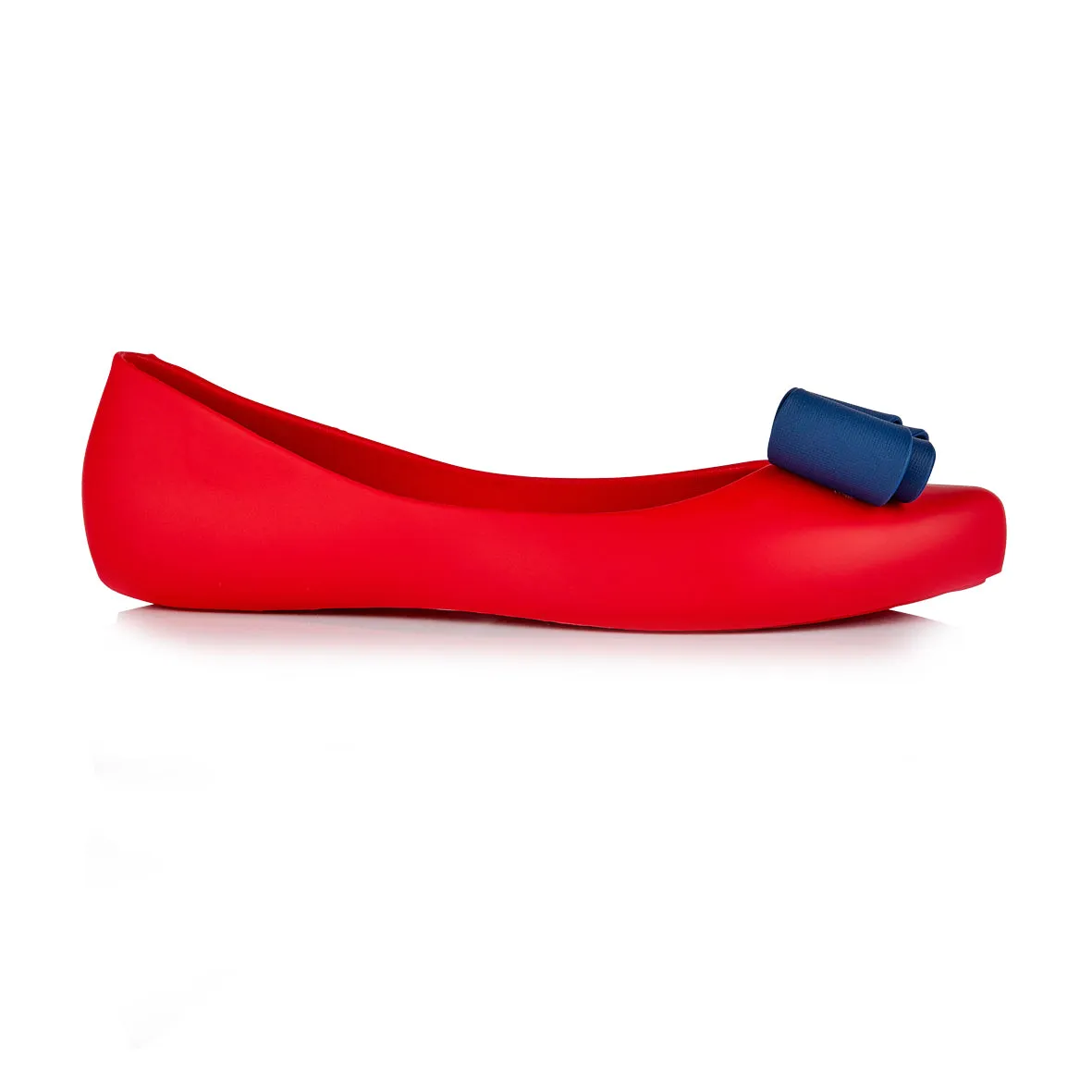 Coloko Calathea Red Jelly Ballerina Pumps With Contrast Bow