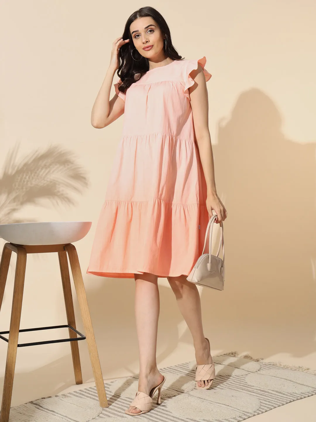 Cotton Ombre Gathered Dress- #TU025