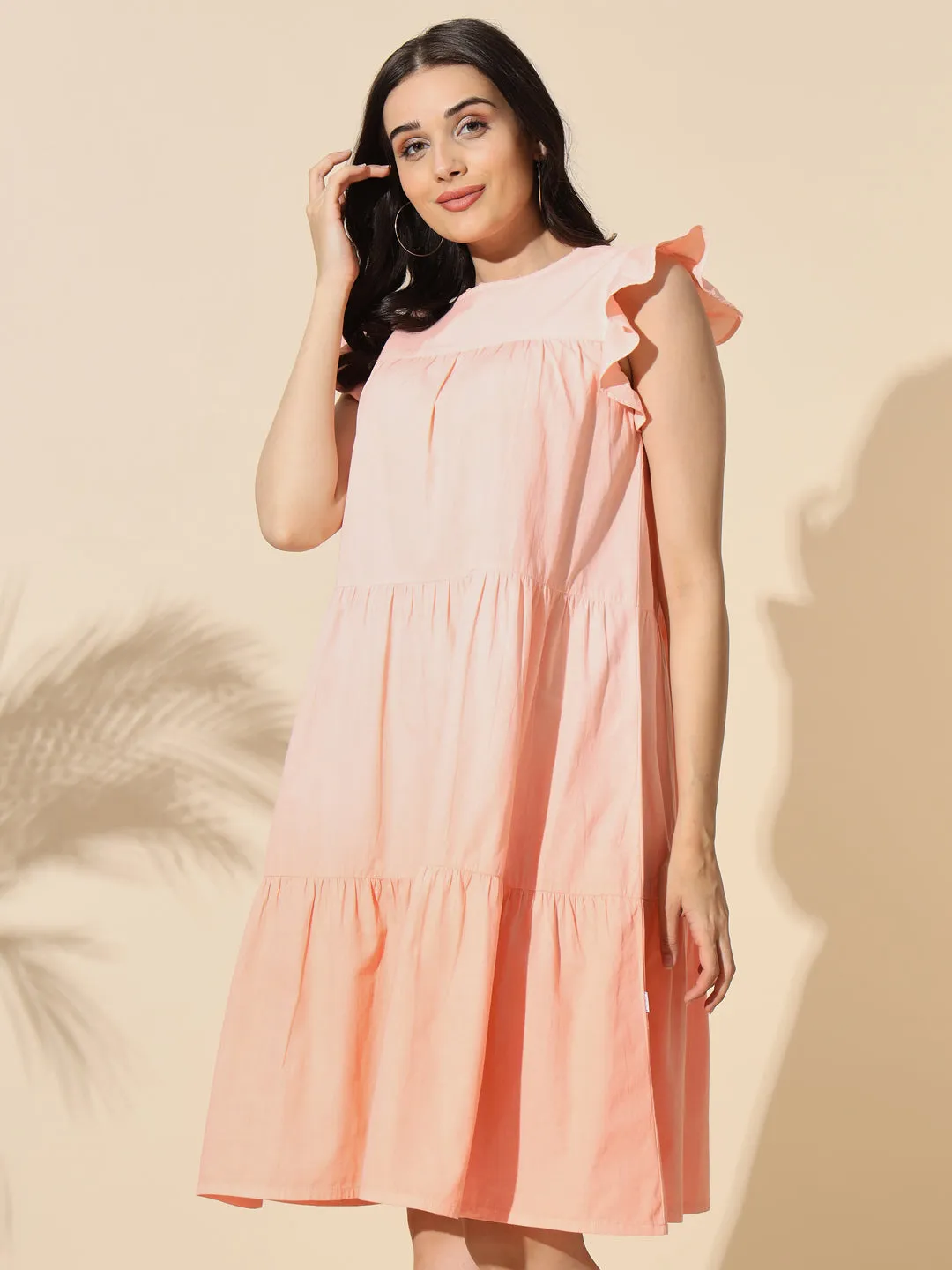 Cotton Ombre Gathered Dress- #TU025