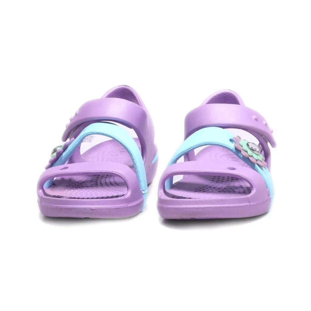 Crocs Flat Sandals Rubber Purple Colour For Kids