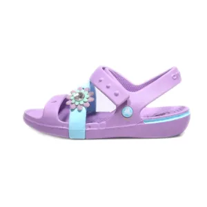 Crocs Flat Sandals Rubber Purple Colour For Kids