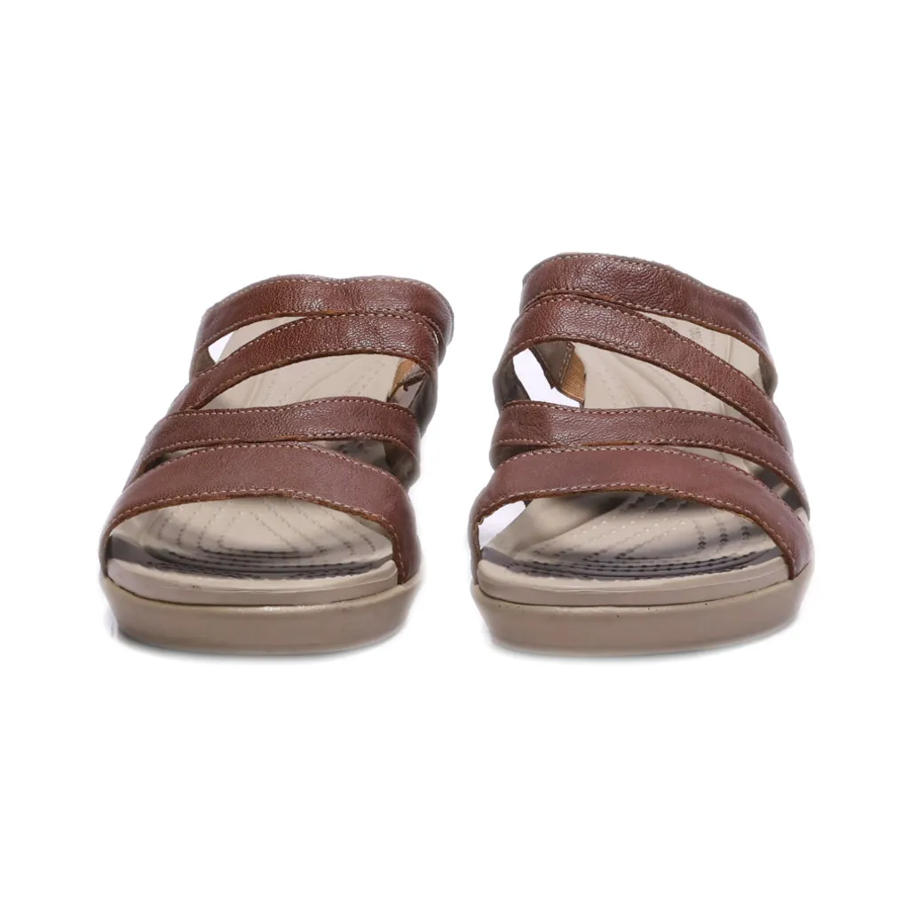 Crocs Wedge Sandals Rubber Brown Colour For Women