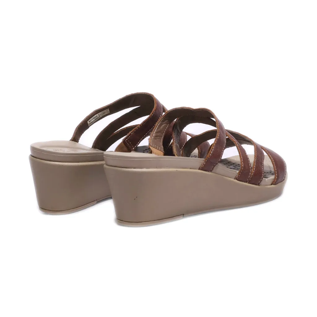 Crocs Wedge Sandals Rubber Brown Colour For Women