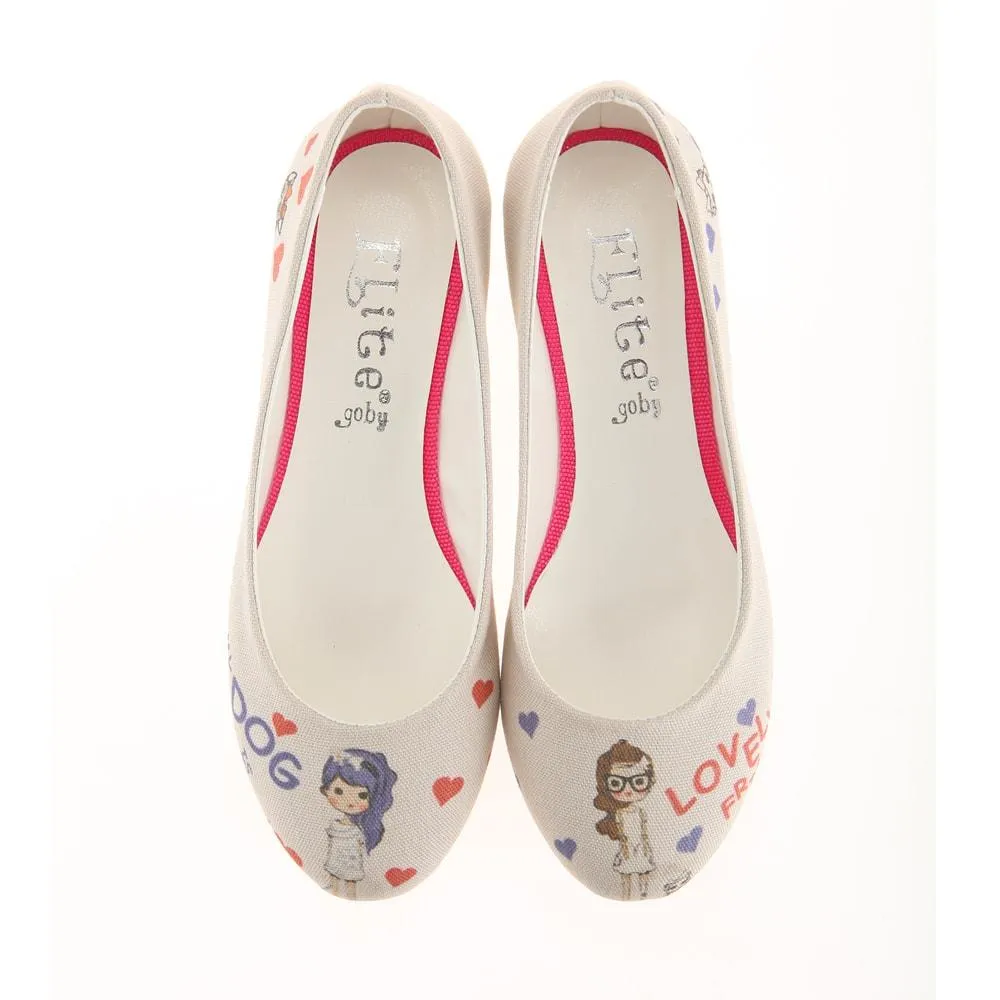 Cute Girls and Dogs Ballerinas Shoes 1111