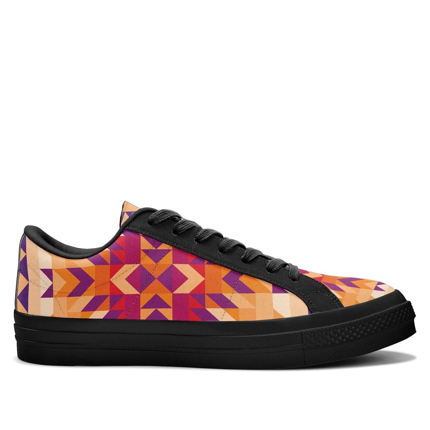 Desert Geo Aapisi Low Top Canvas Shoes Black Sole