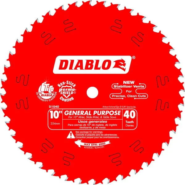 Diablo D1040X 10 in. x 40 Tooth General Purpose Saw Blade